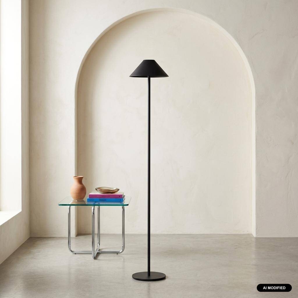 Lampadaire intérieur métal noir  - Viros Photo1