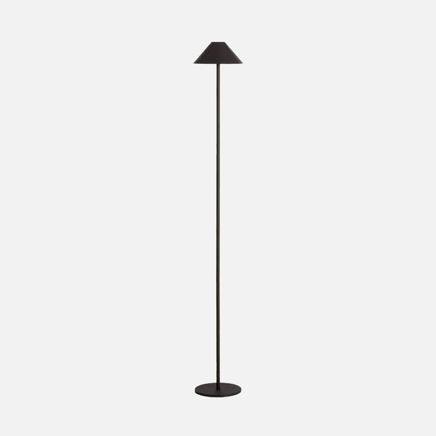 Lámpara de pie interior de metal, Viros, Negro, 19x19x135 cm Photo2