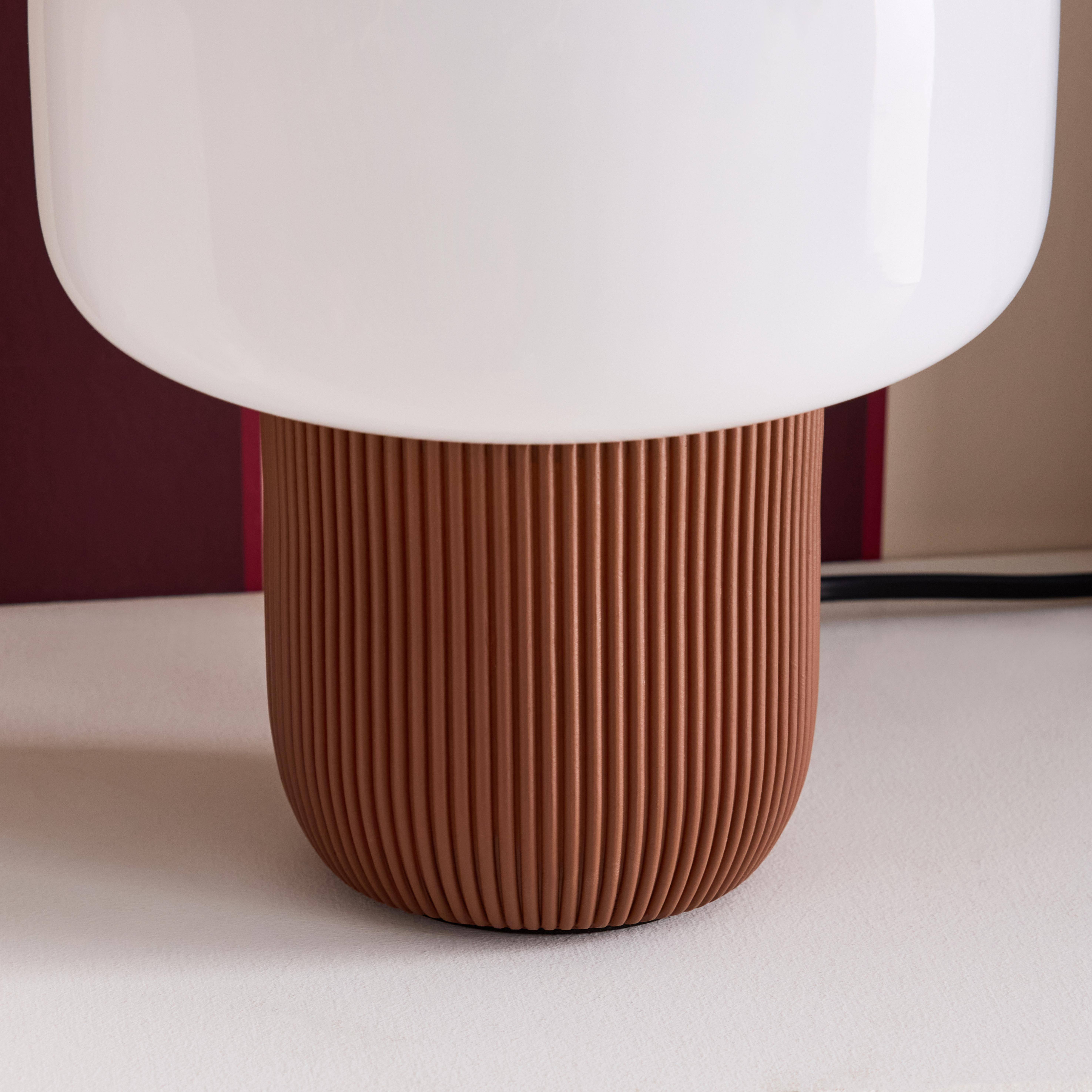 Lampada da tavolo da interno in resina e PVC, Ø18cm Marrone - 18x18x25.2 cm,sweeek,Photo4