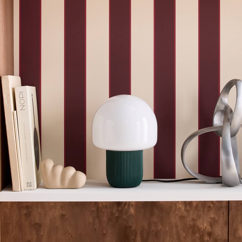 Lâmpada de mesa interior resina e PVC Ø18cm, Verde