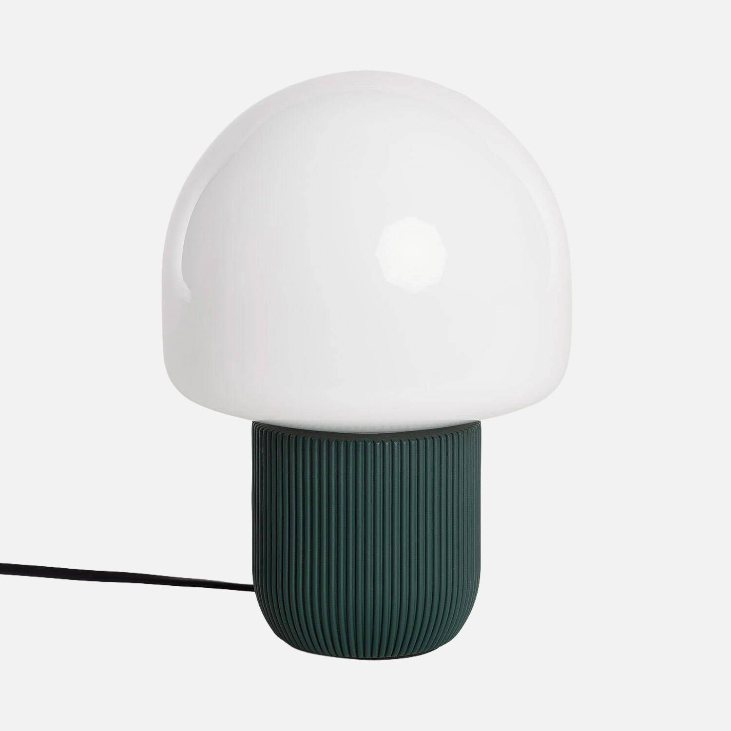 Lampada da tavolo da interno in resina e PVC, Ø18cm Verde - 18x18x25.2 cm Photo1
