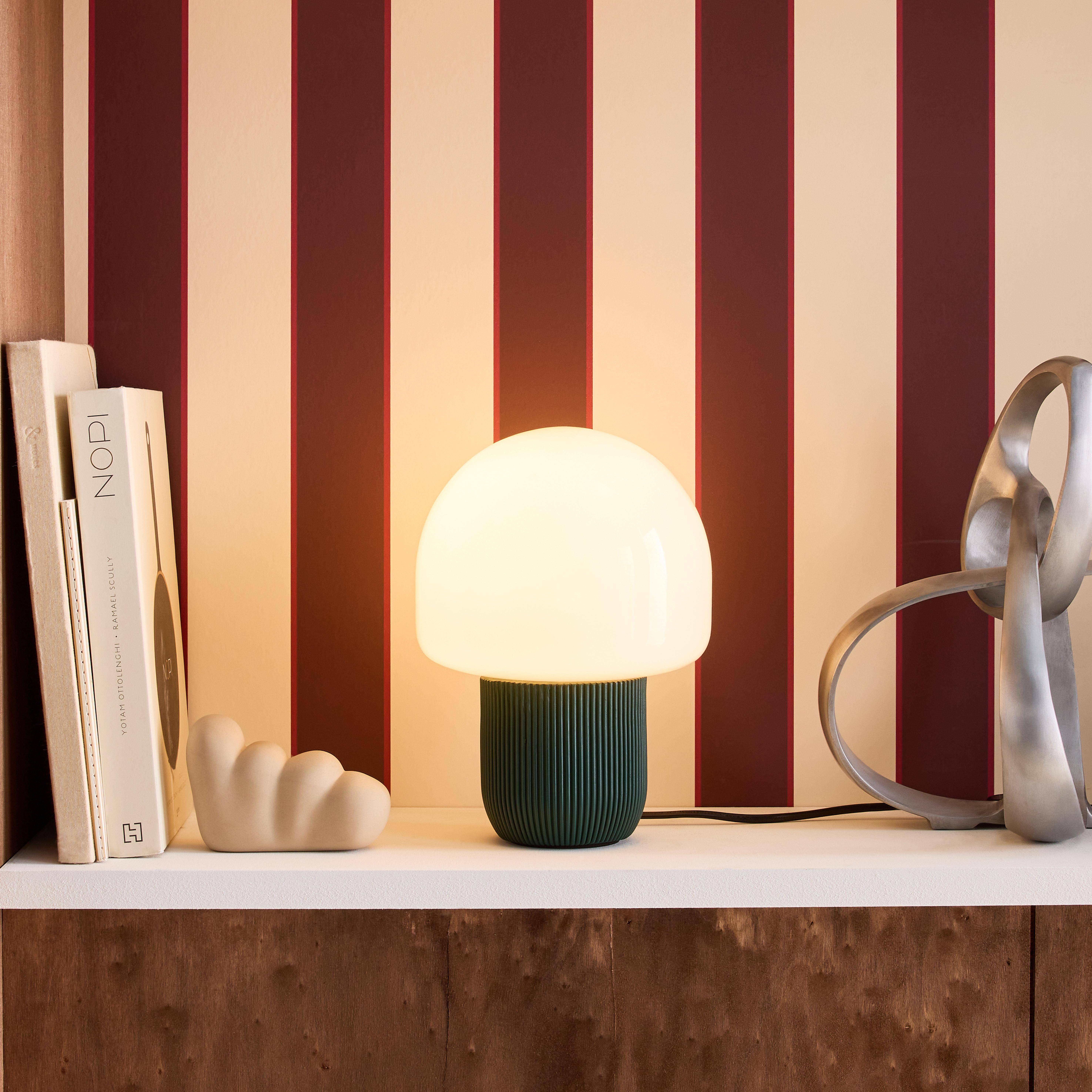 Lampada da tavolo da interno in resina e PVC, Ø18cm Verde - 18x18x25.2 cm Photo2