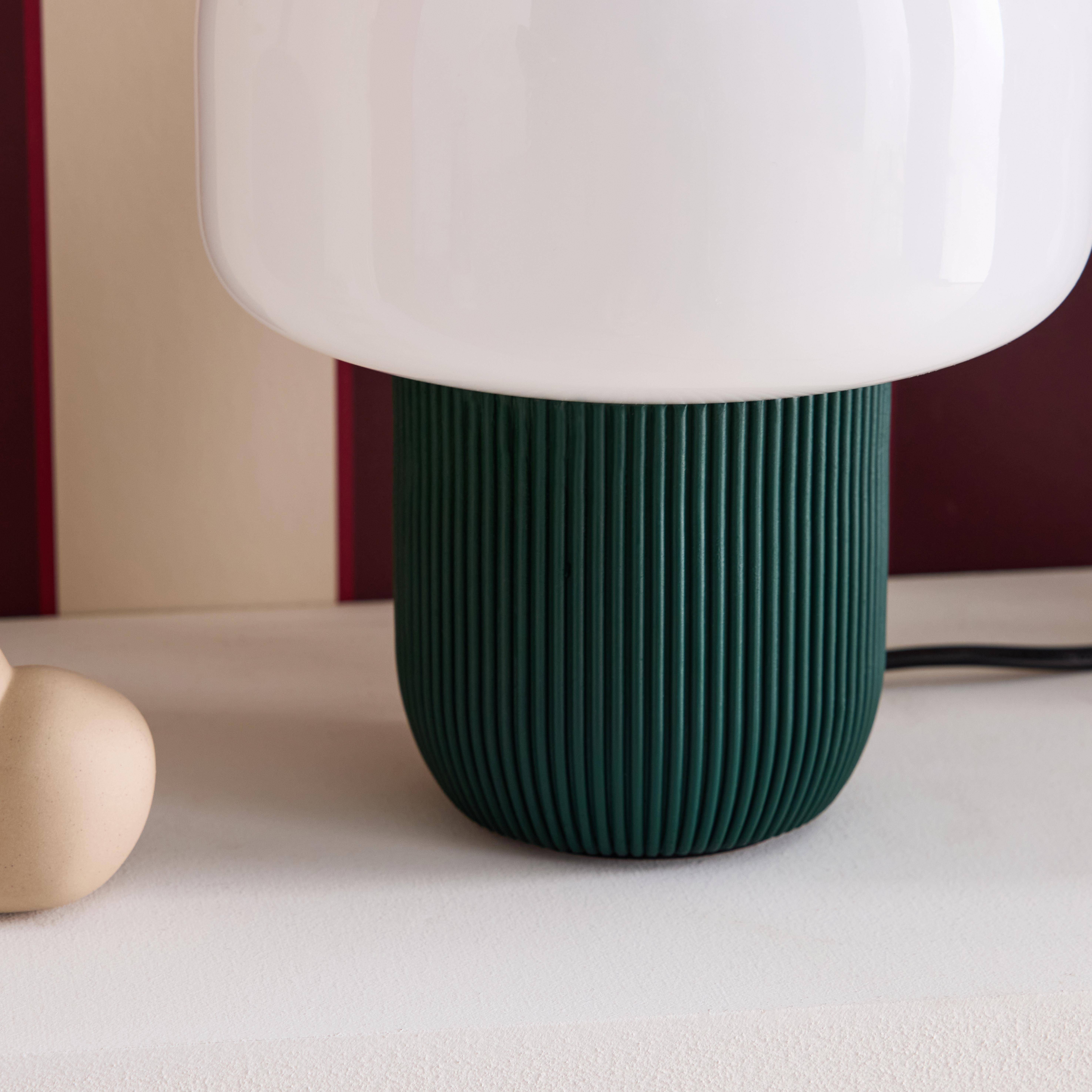 Lampada da tavolo da interno in resina e PVC, Ø18cm Verde - 18x18x25.2 cm Photo4