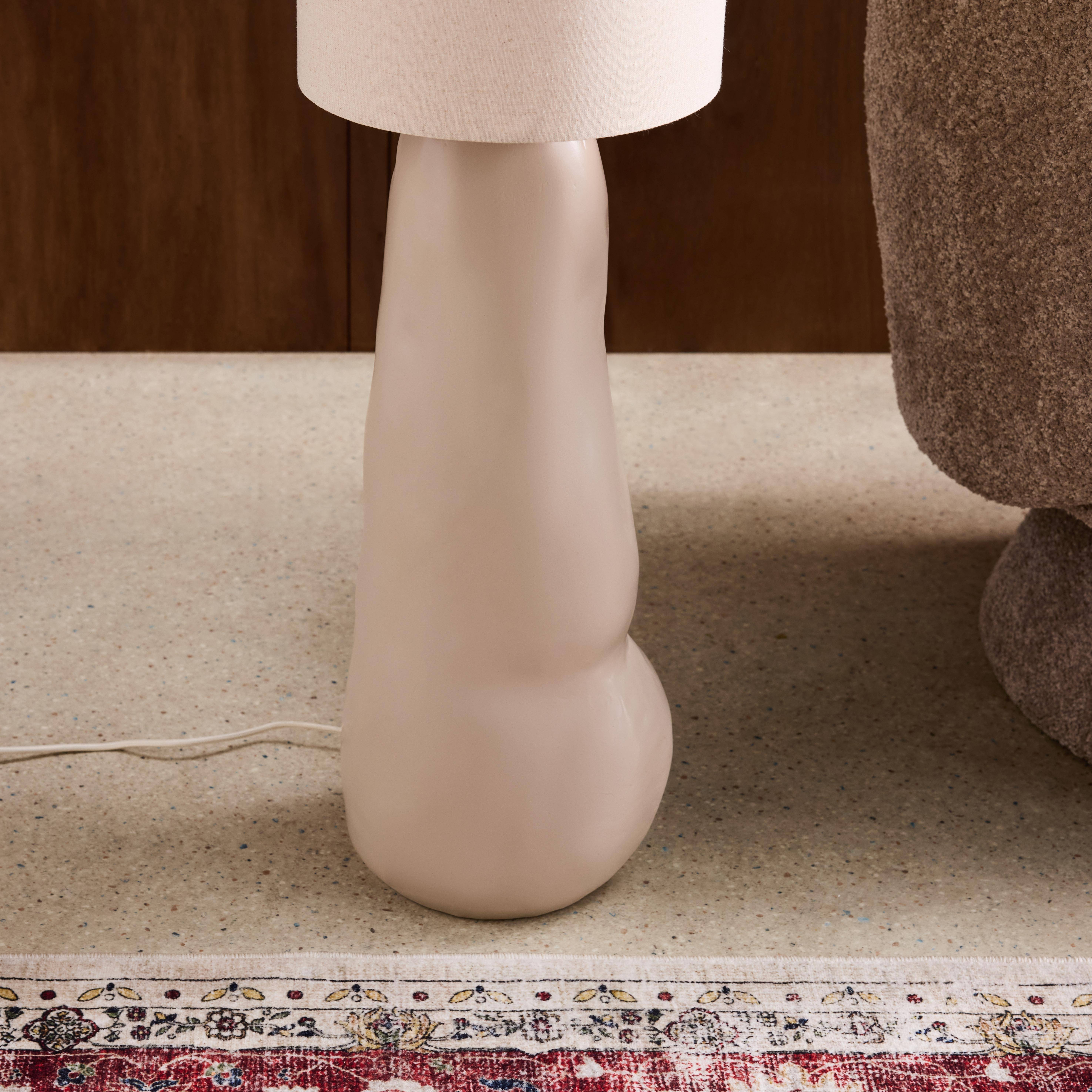 Candeeiro de pé interior em cerâmica e tecido, 138cm Taupe - 136x27x27 cm Photo4