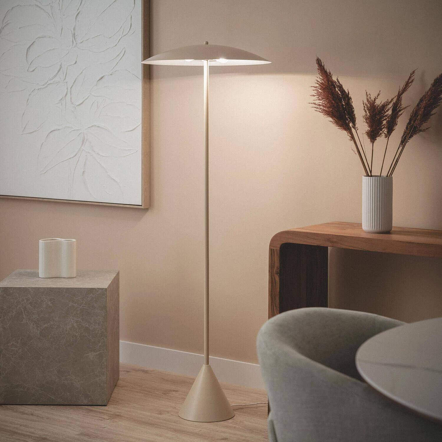 Lampada da terra per interni in metallo, Ø50cm Beige - 50x50x155 cm Photo1