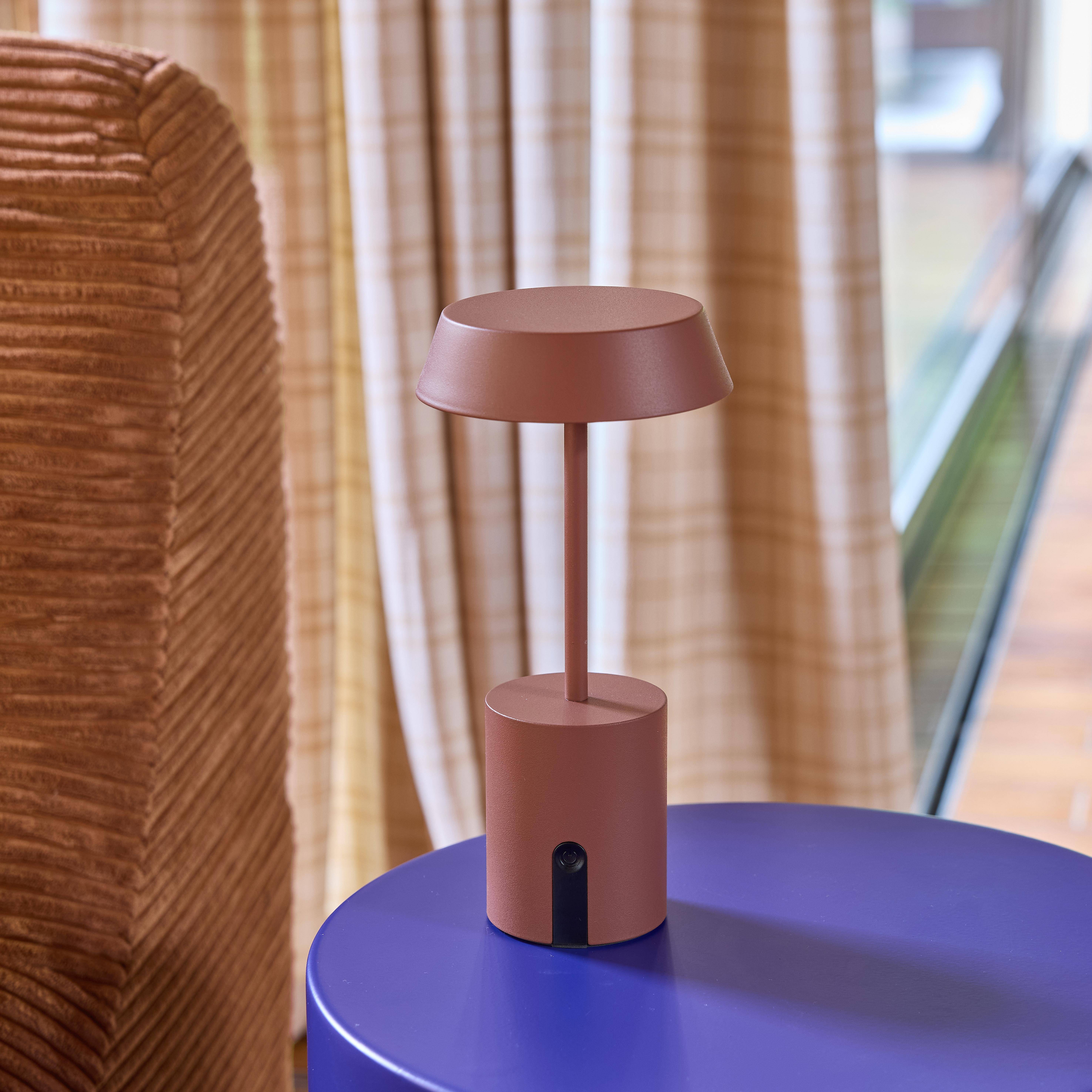 Lampe de table intérieur/extérieur LED métal Ø10,8cm terracotta - Nala Photo1