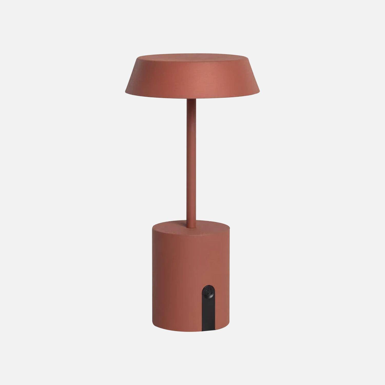 Lampe de table intérieur/extérieur LED métal Ø10,8cm terracotta - Nala Photo1