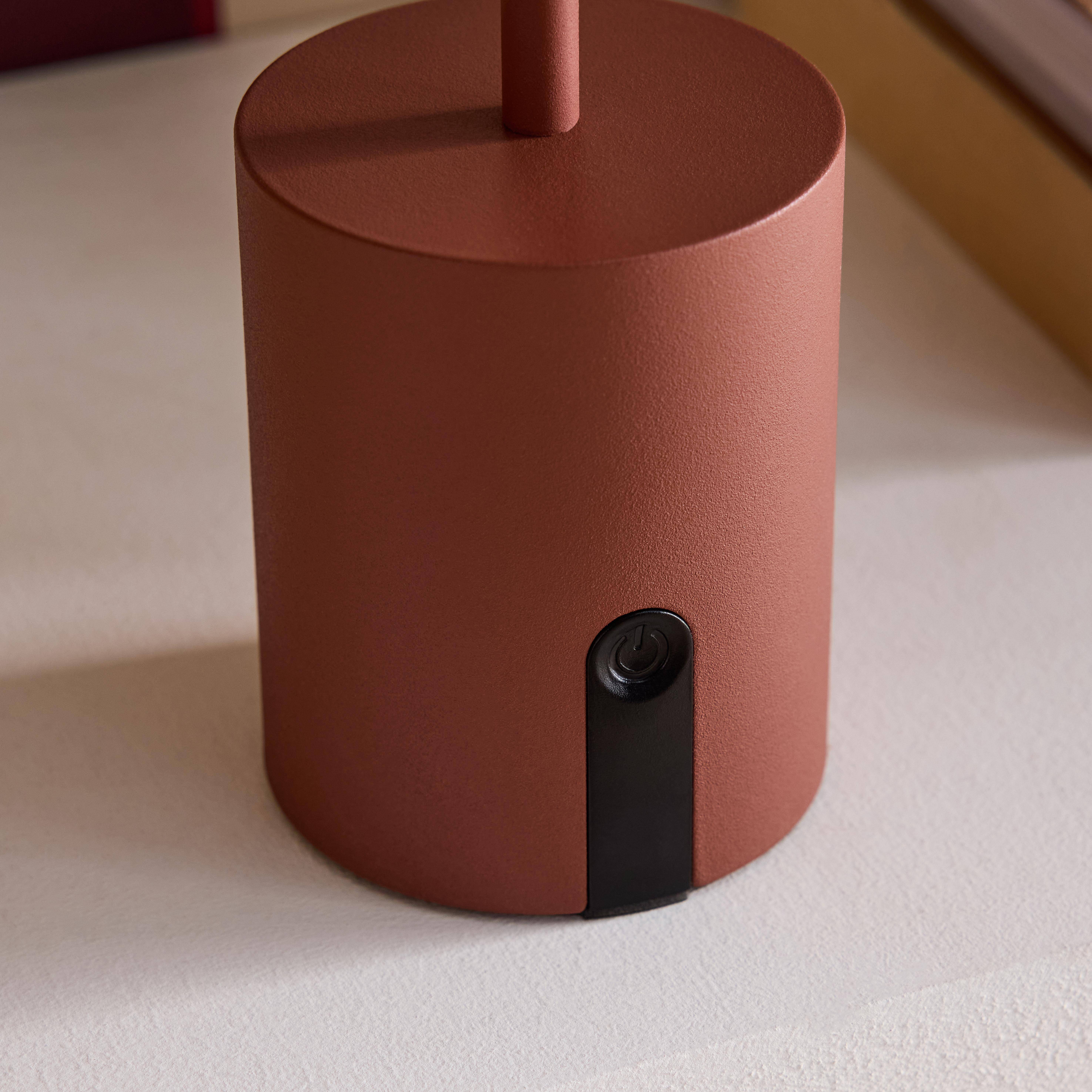 Lámpara de mesa interior/exterior LED metal, Ø10,8cm Terracota - 10.8x10.8x22 cm,sweeek,Photo5