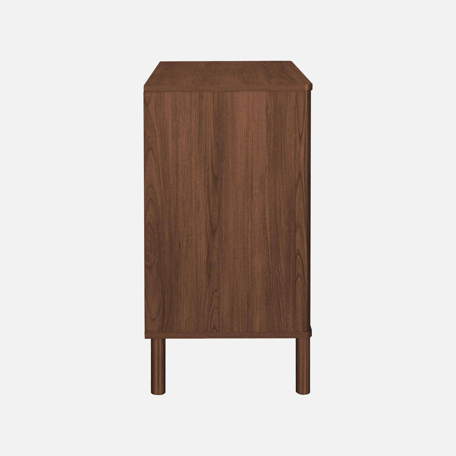 Commode vintage décor bois et cannage 3 tiroirs noyer - Etta,sweeek,Photo5