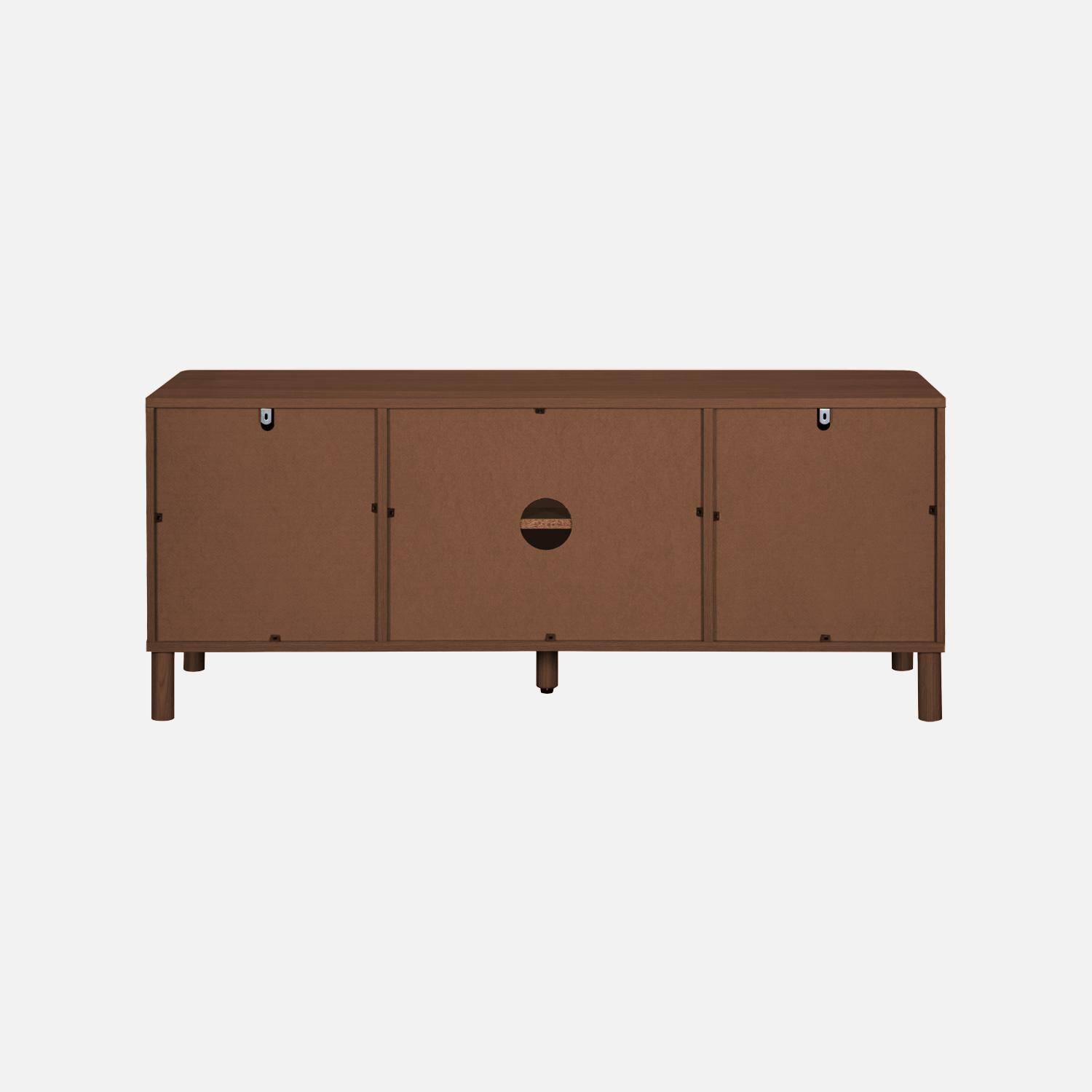 Meuble TV vintage décor bois et cannage 2 portes 120cm noyer - Etta,sweeek,Photo7