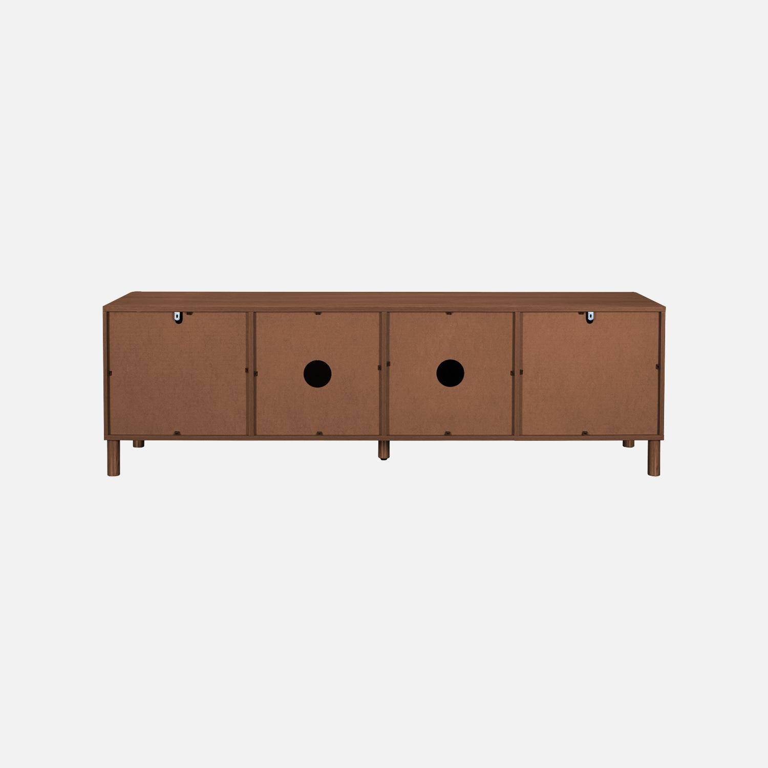 Meuble TV vintage décor bois et cannage 4 portes 160cm noyer - Etta,sweeek,Photo7