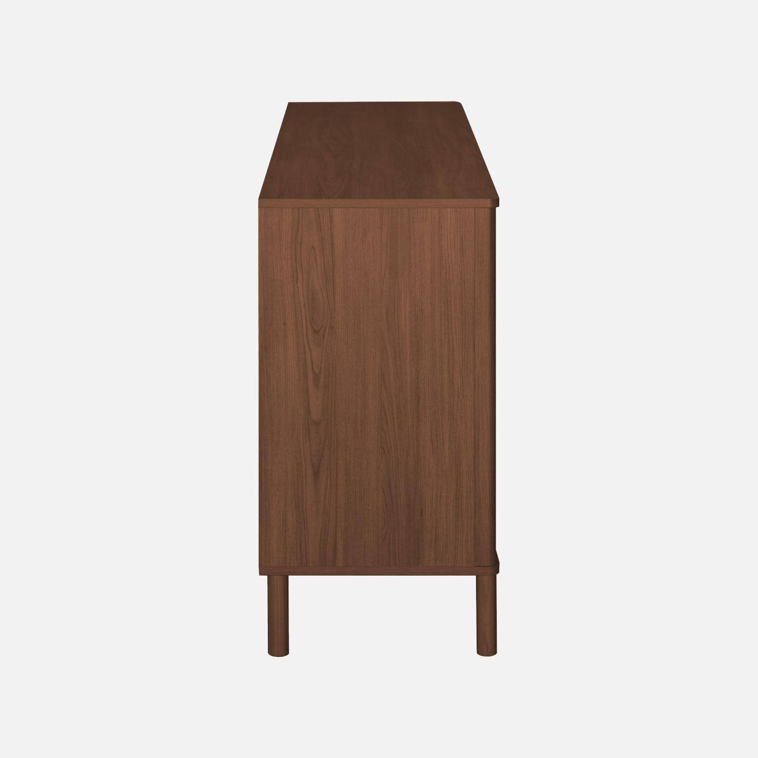 Commode vintage décor bois et cannage 6 tiroirs noyer - Etta,sweeek,Photo5