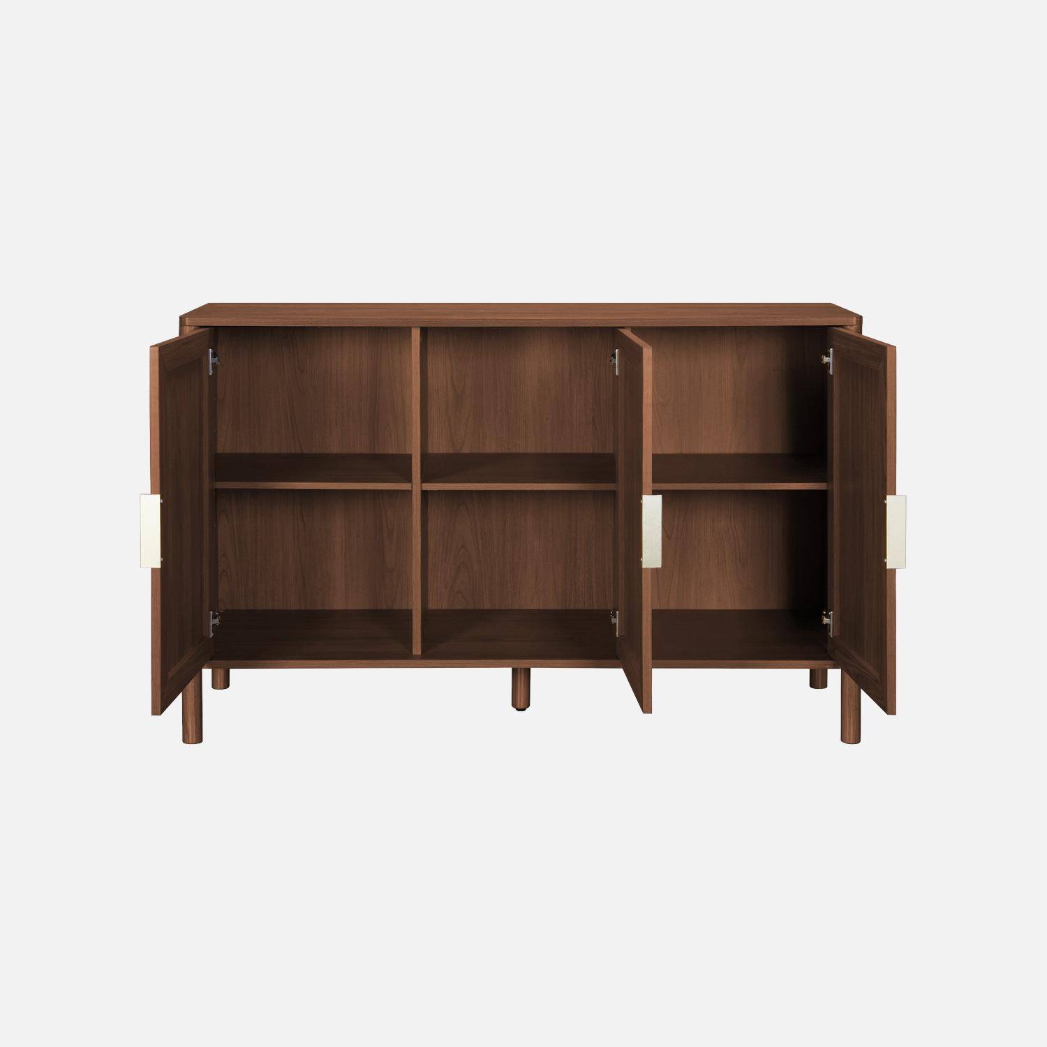 Buffet vintage décor bois et cannage 3 portes 120cm noyer - Etta,sweeek,Photo5