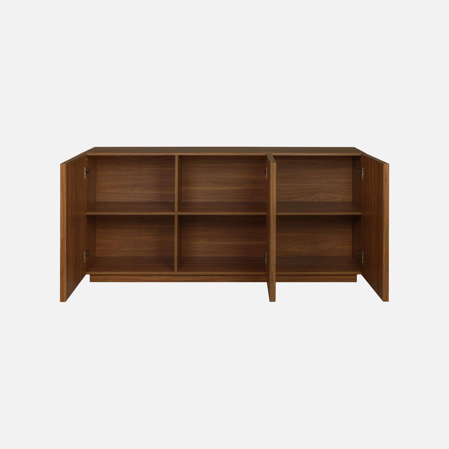 Buffet décor bois et tissu 3 portes 160cm noyer - Kuba,sweeek,Photo3
