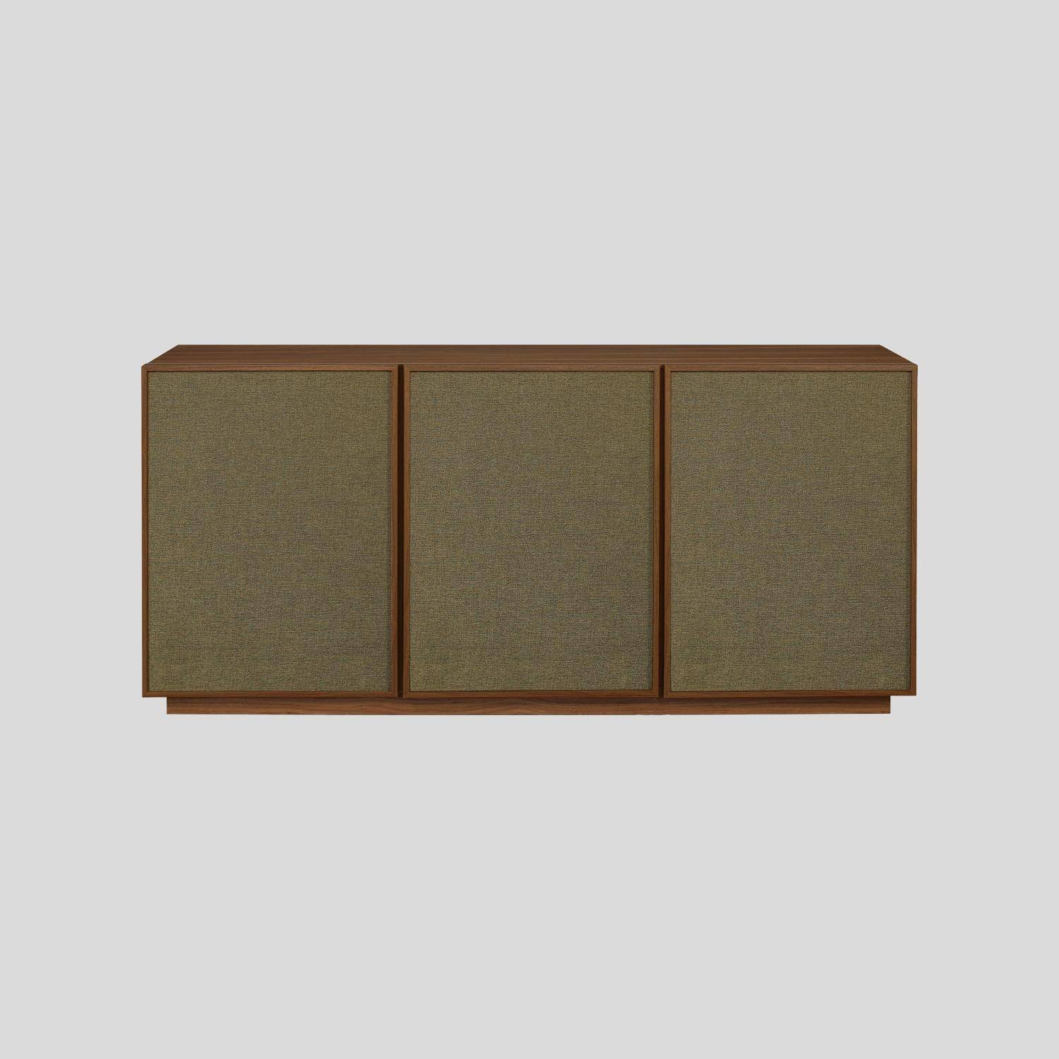 Buffet décor bois et tissu 3 portes 160cm noyer - Kuba,sweeek,Photo2
