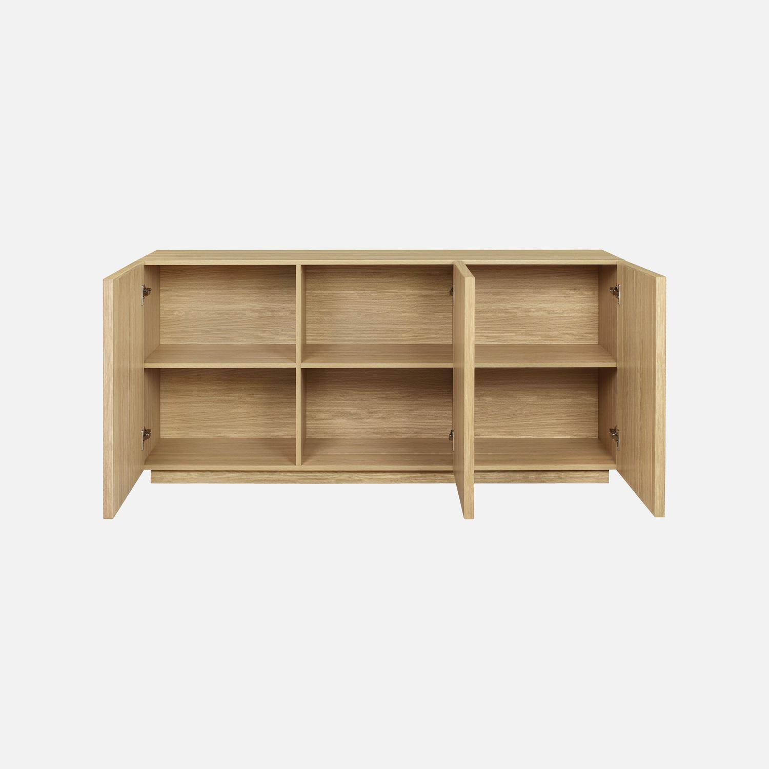 Buffet décor bois et tissu 3 portes 160cm naturel - Kuba,sweeek,Photo4