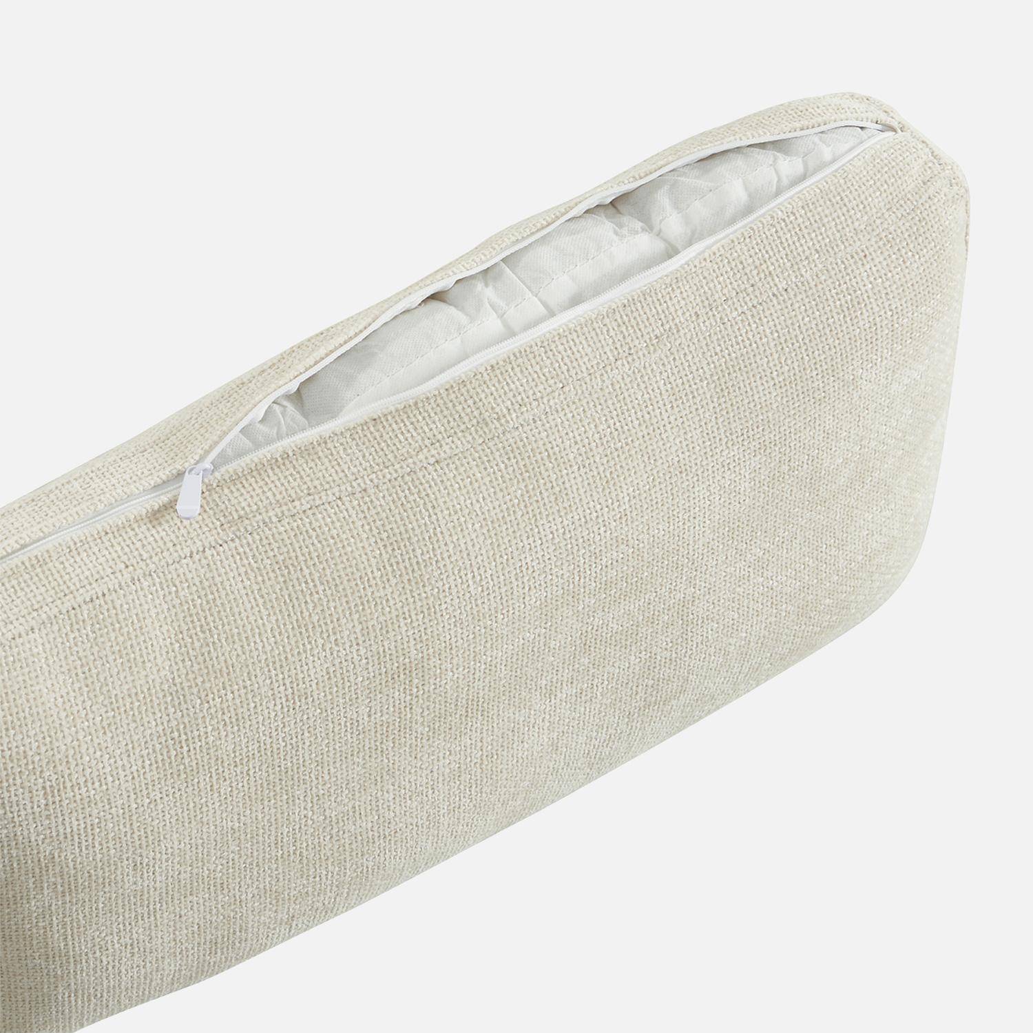 Fauteuil tissu pieds en bois d'hévéa 1 place blanc cassé - Dany,sweeek,Photo5