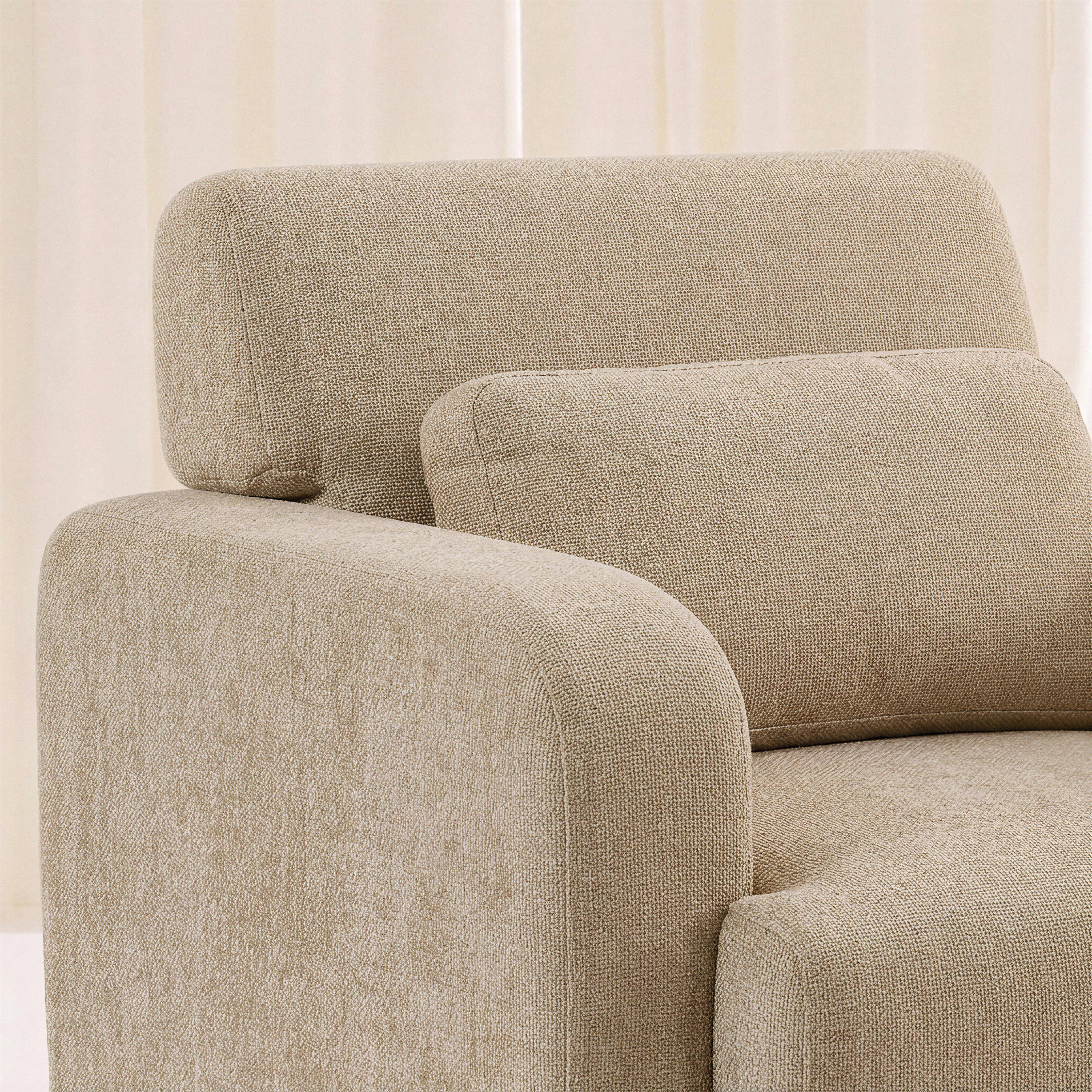 Poltrona in tessuto con gambe in legno di hevea Dany Beige - 95x94x83 cm Photo4