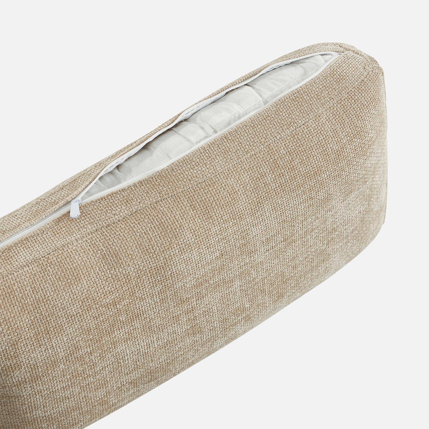 Fauteuil tissu pieds en bois d'hévéa 1 place beige - Dany,sweeek,Photo5