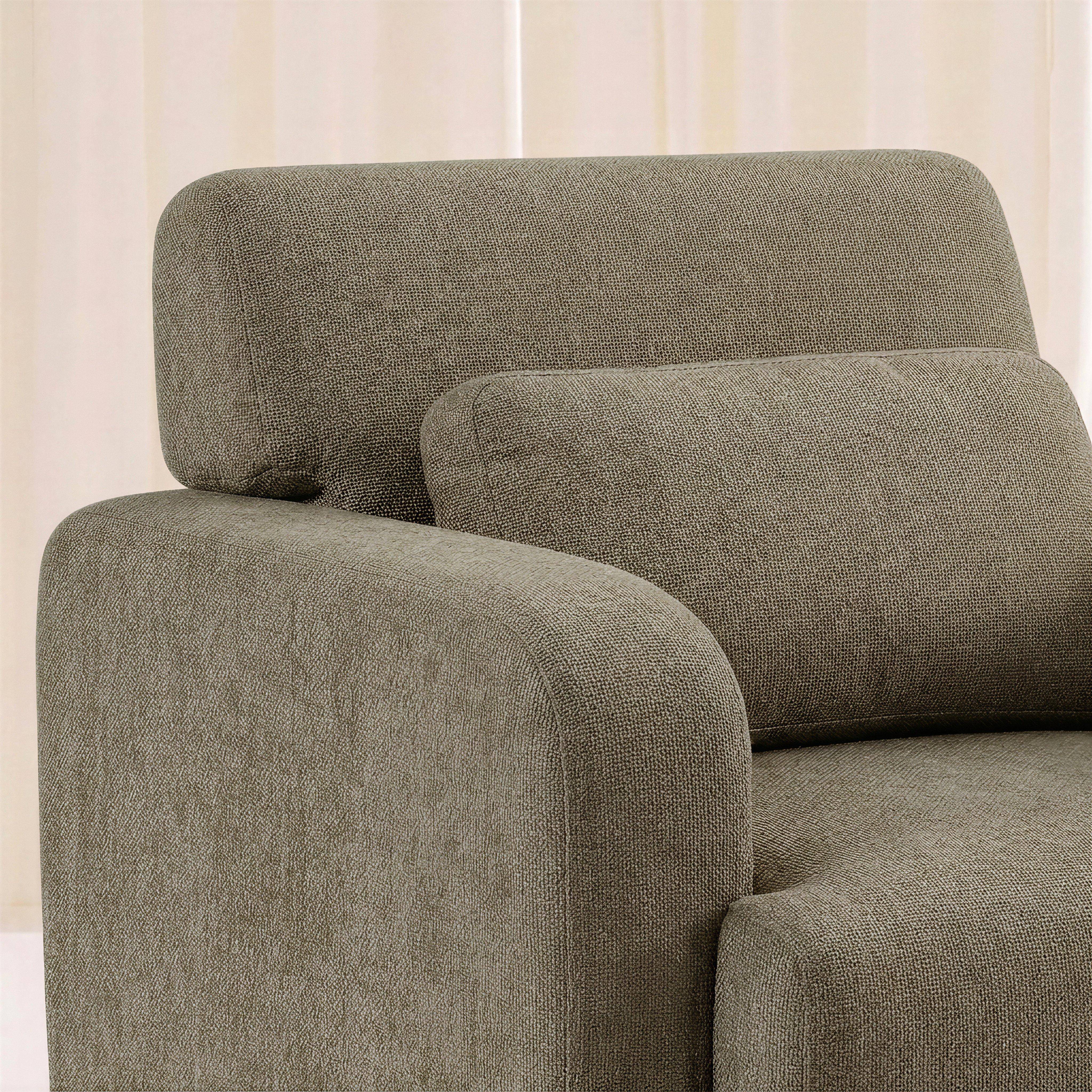Sillón de tela con patas de madera de hevea Verde grisáceo - 95x94x83 cm,sweeek,Photo3