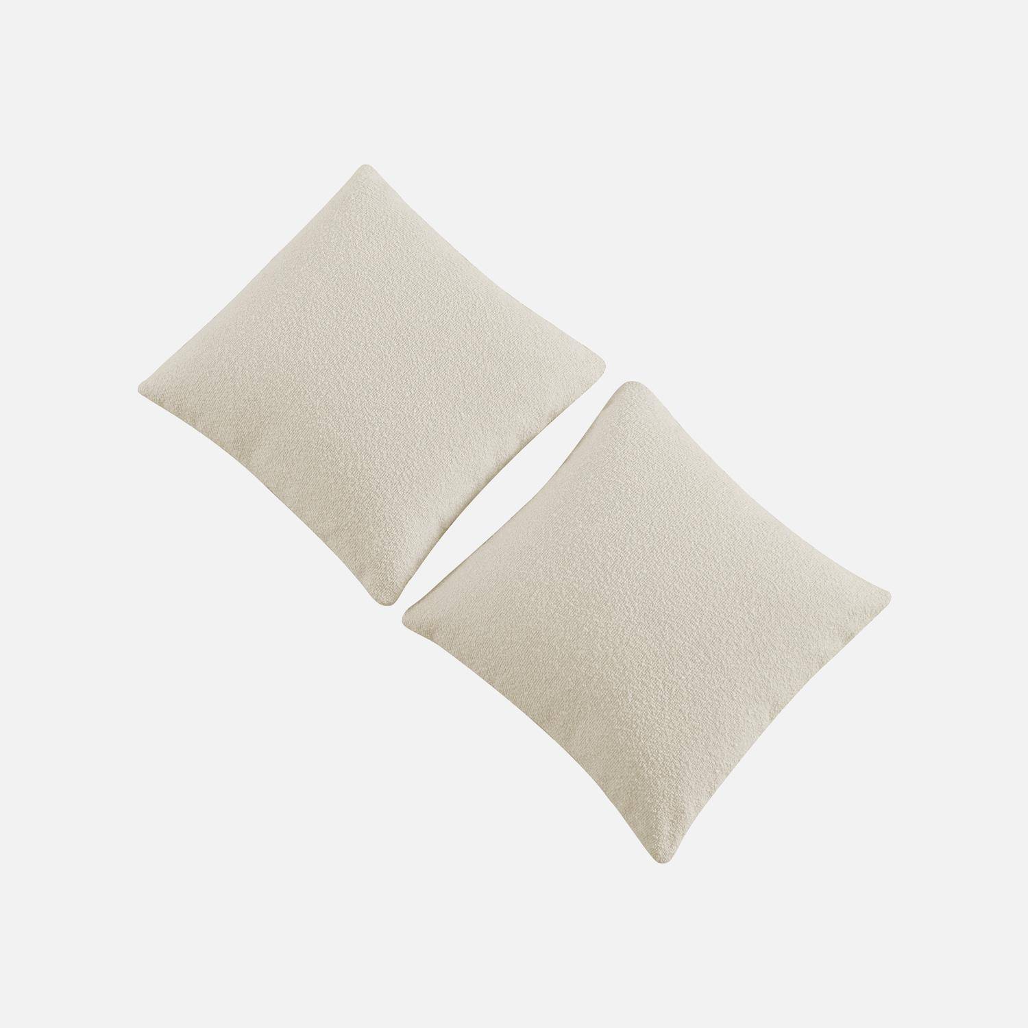 Sofá- cama orgânico bouclé com 3 lugares, Iconik boucle, Branco, 281x154x68 cm,sweeek,Photo5