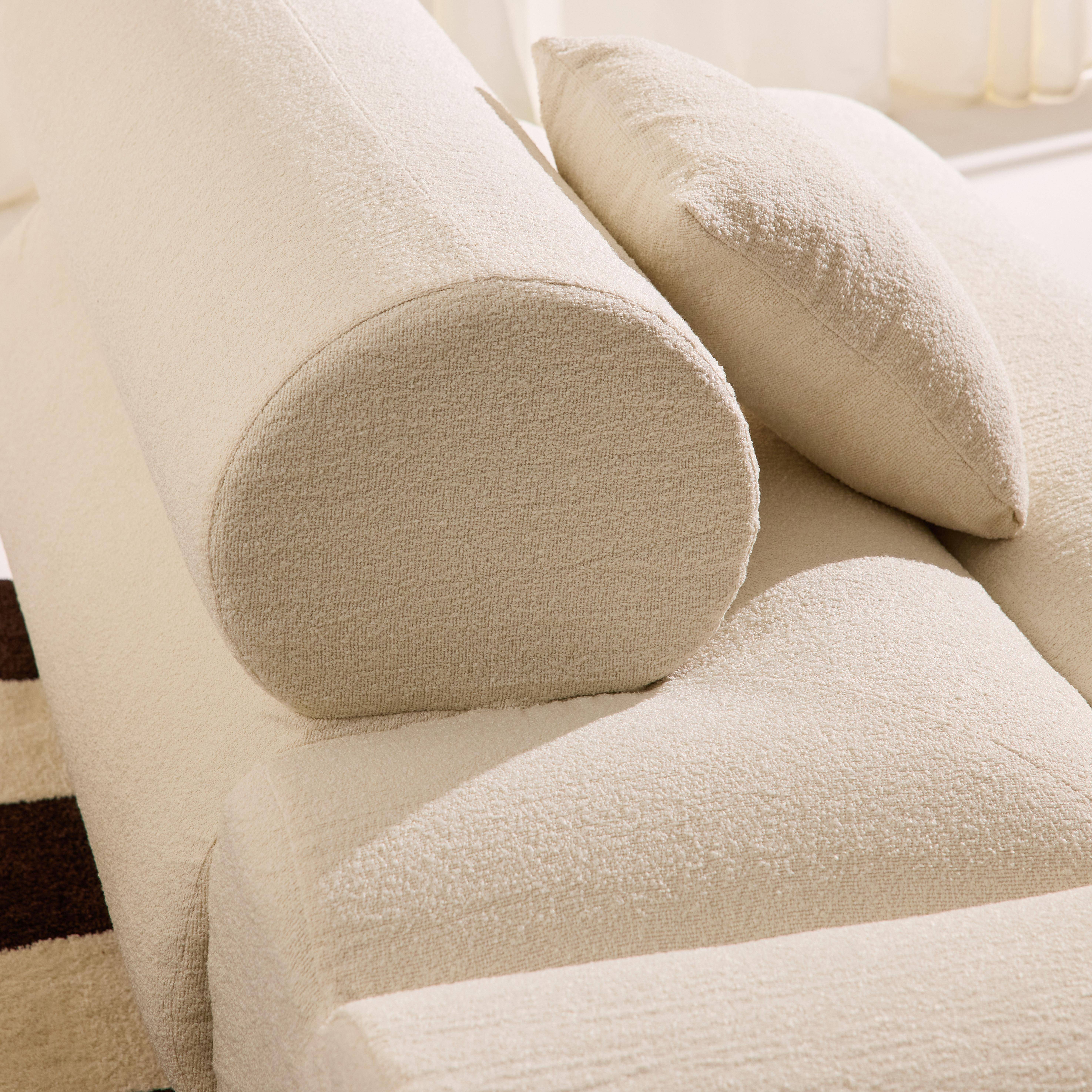 Organisches 3-Sitzer-Ecksofa mit strukturiertem Bouclé-Bezug in weiß - Iconik Photo6