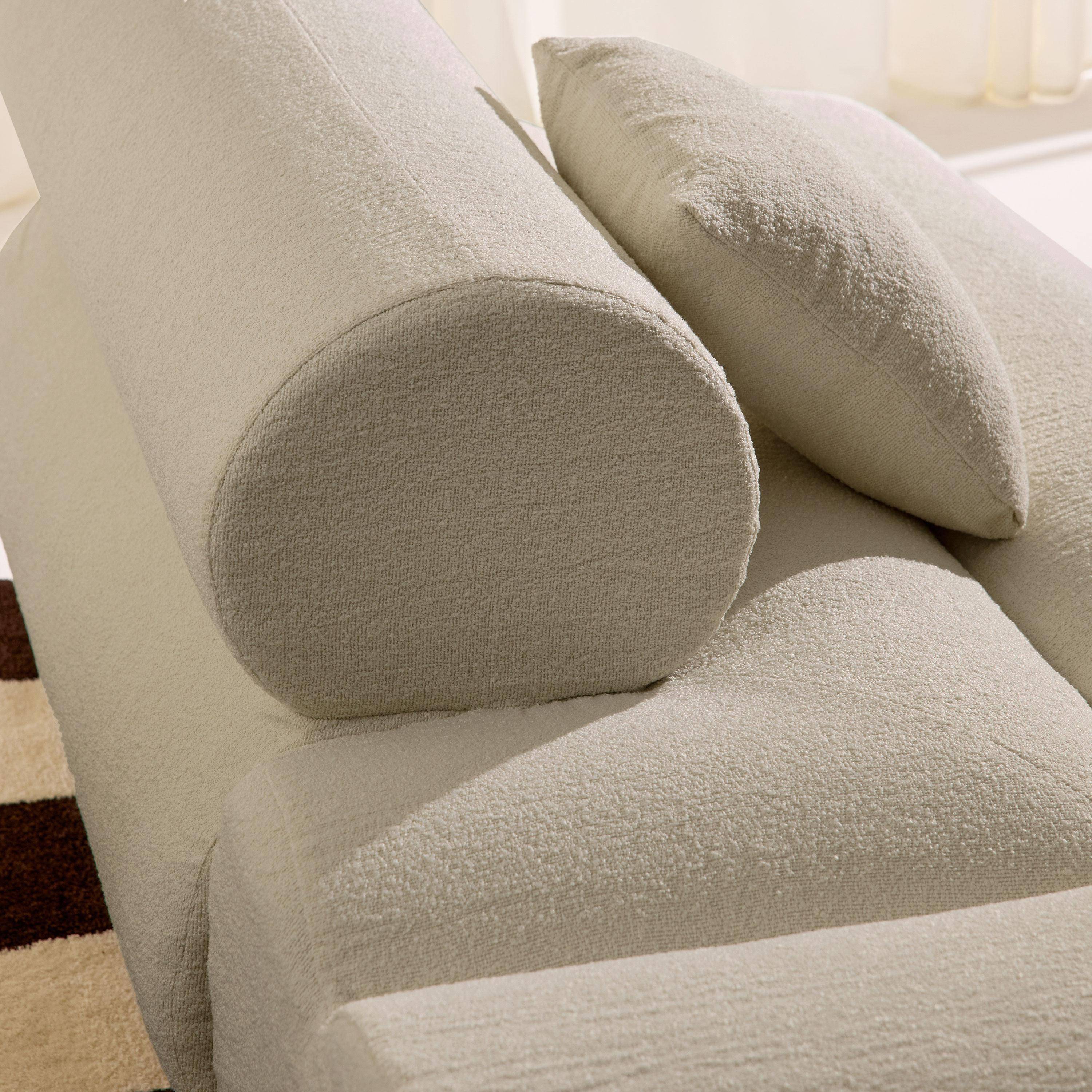 Organisches 3-Sitzer-Ecksofa mit strukturiertem Bouclé-Bezug in beige - Iconik Photo6