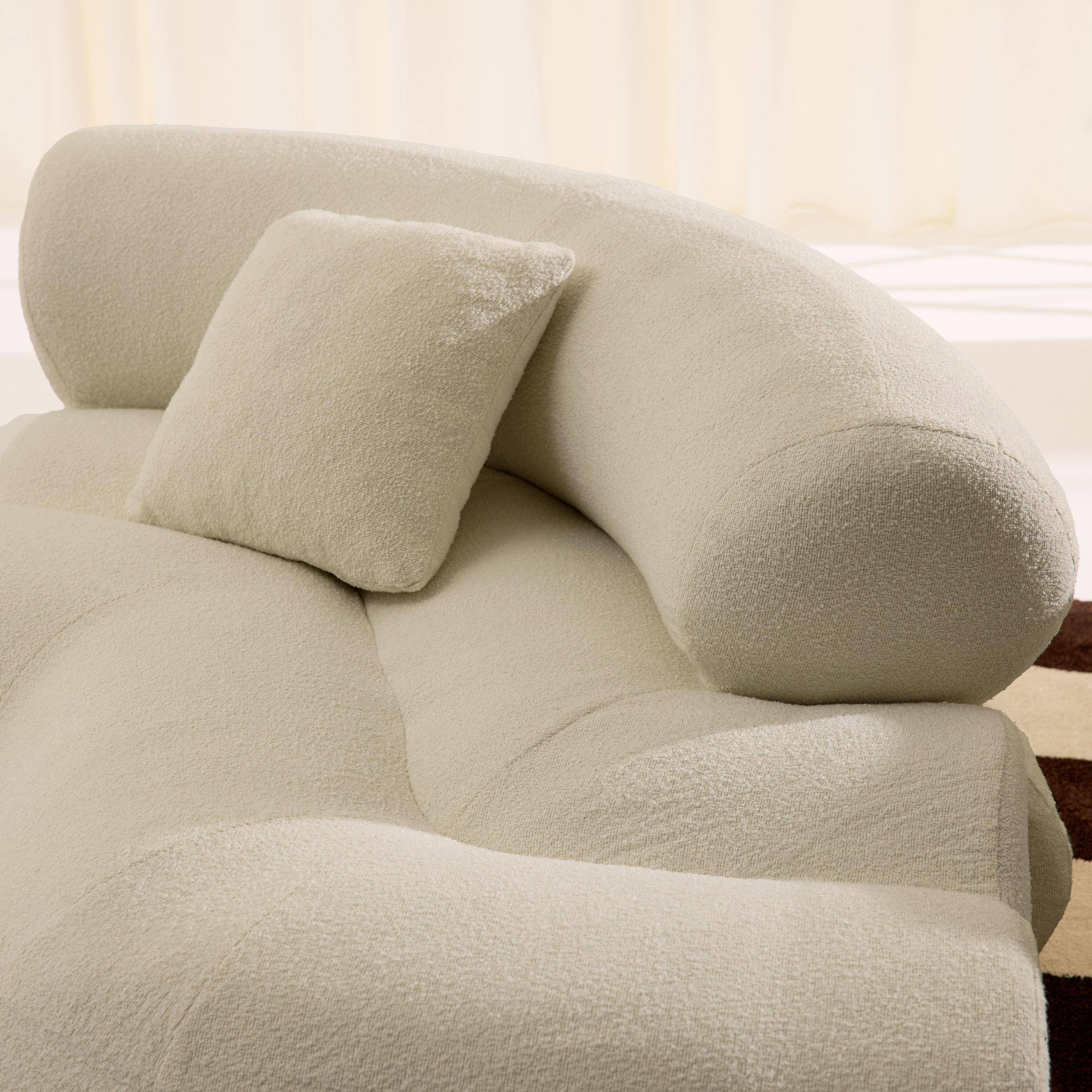Organisches 3-Sitzer-Ecksofa mit strukturiertem Bouclé-Bezug in beige - Iconik Photo5