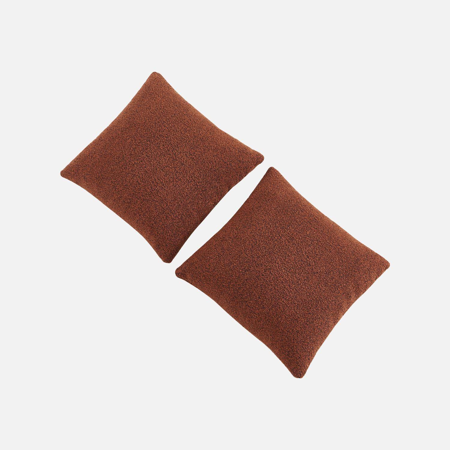 Sofá- cama orgânico bouclé com 3 lugares, Iconik boucle, Terracota, 281x154x68 cm Photo5