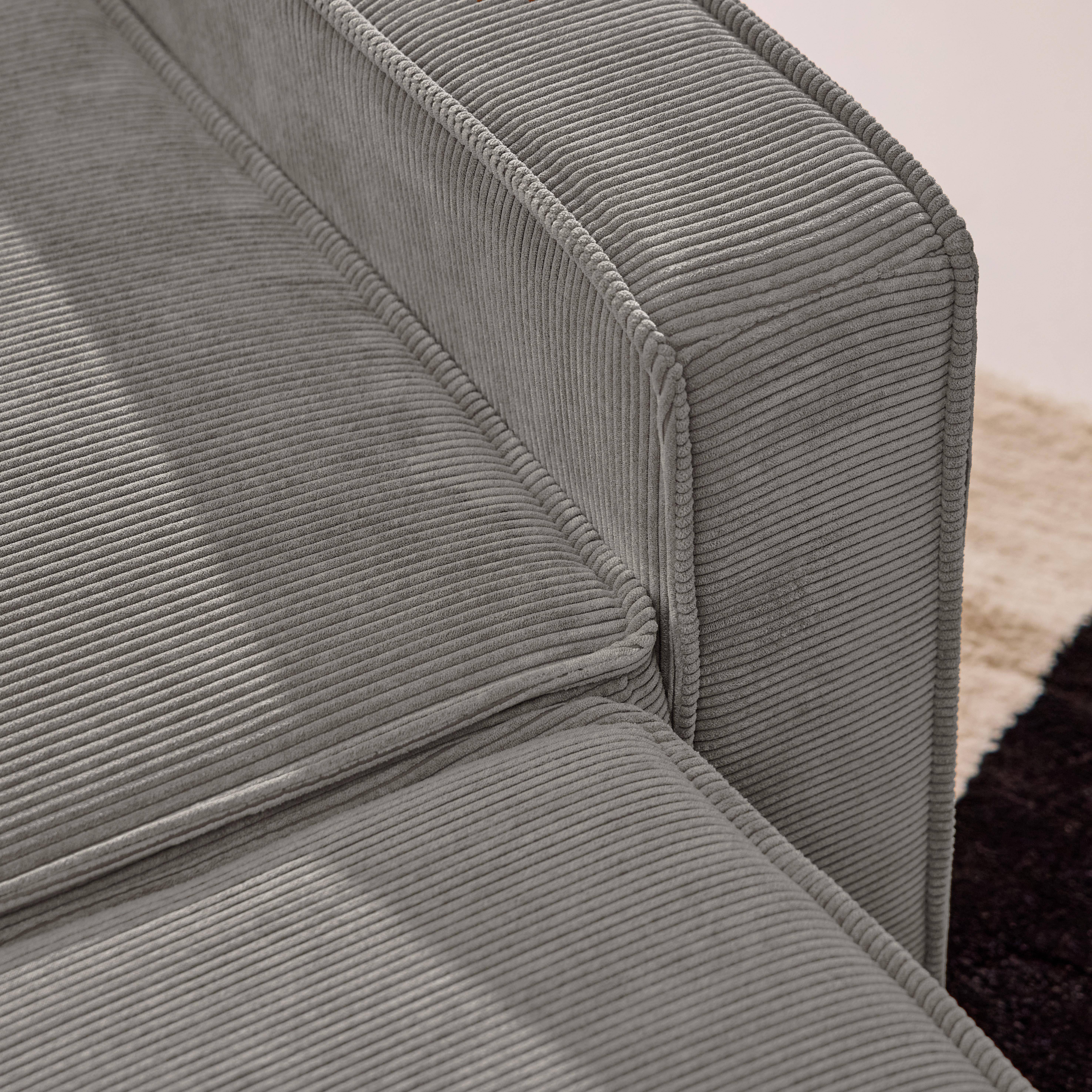 3-Sitzer Schlafsofa mit Cordbezug hellgrau - Chill Photo6