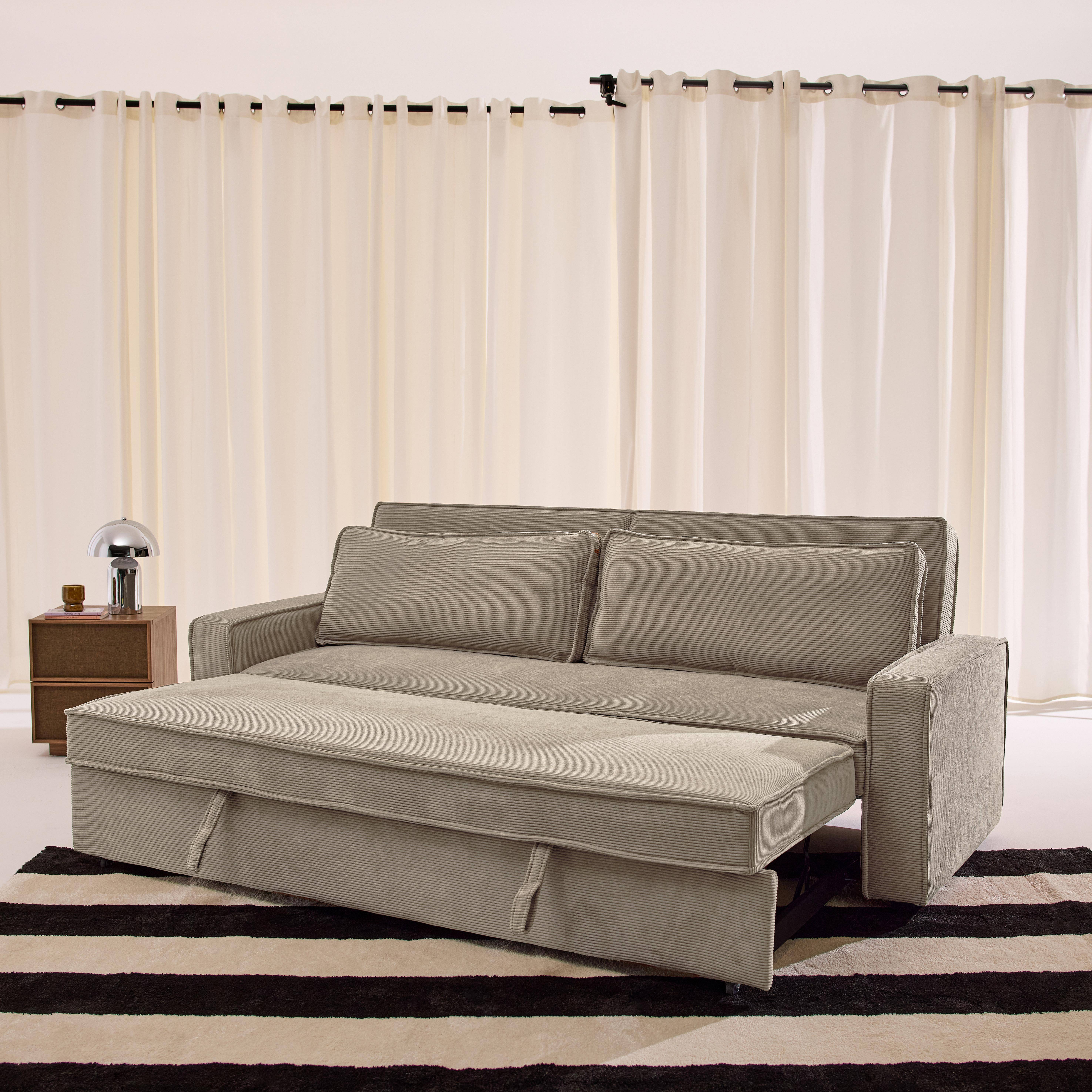 3-Sitzer Schlafsofa mit Cordbezug beige - Chill Photo3