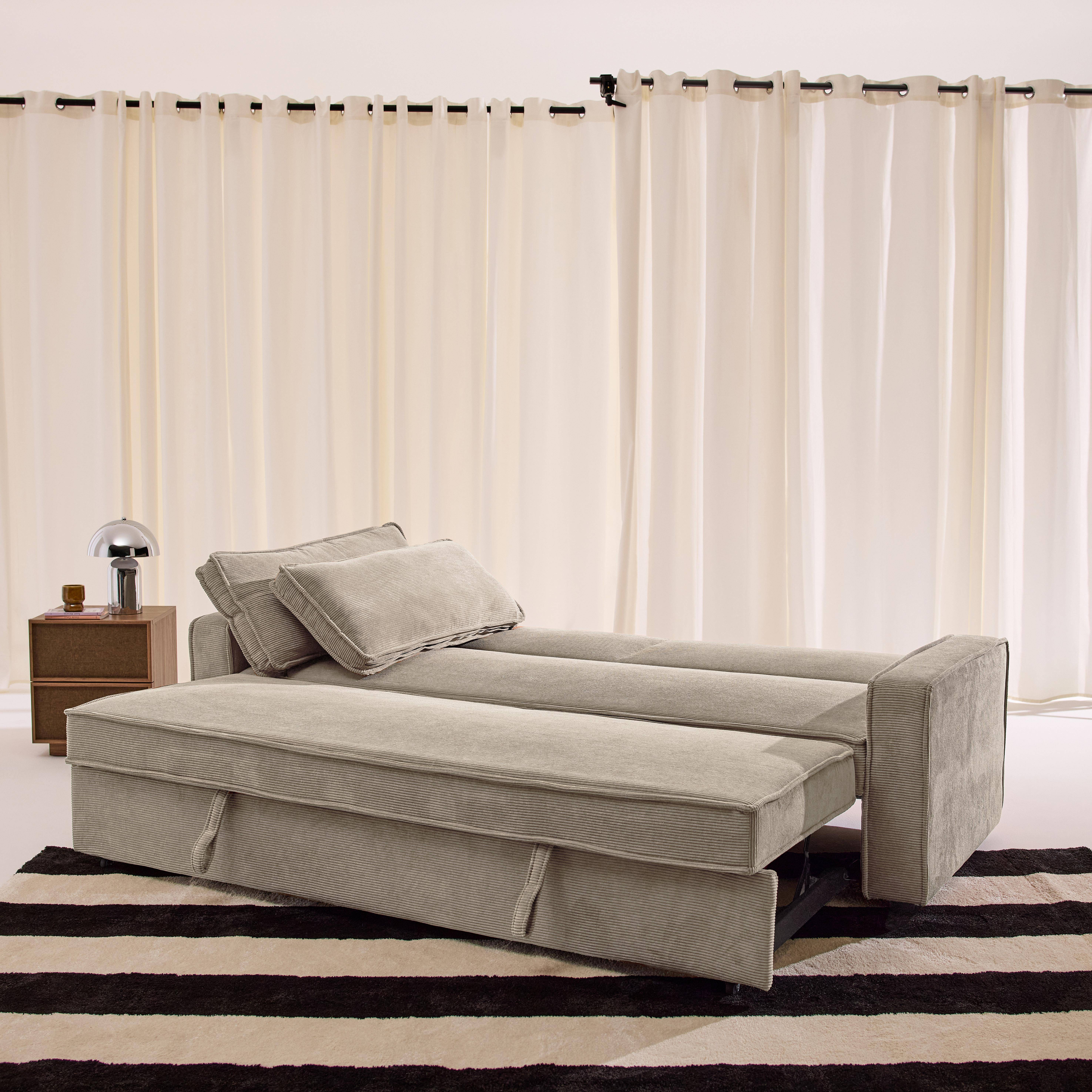 3-Sitzer Schlafsofa mit Cordbezug beige - Chill Photo4