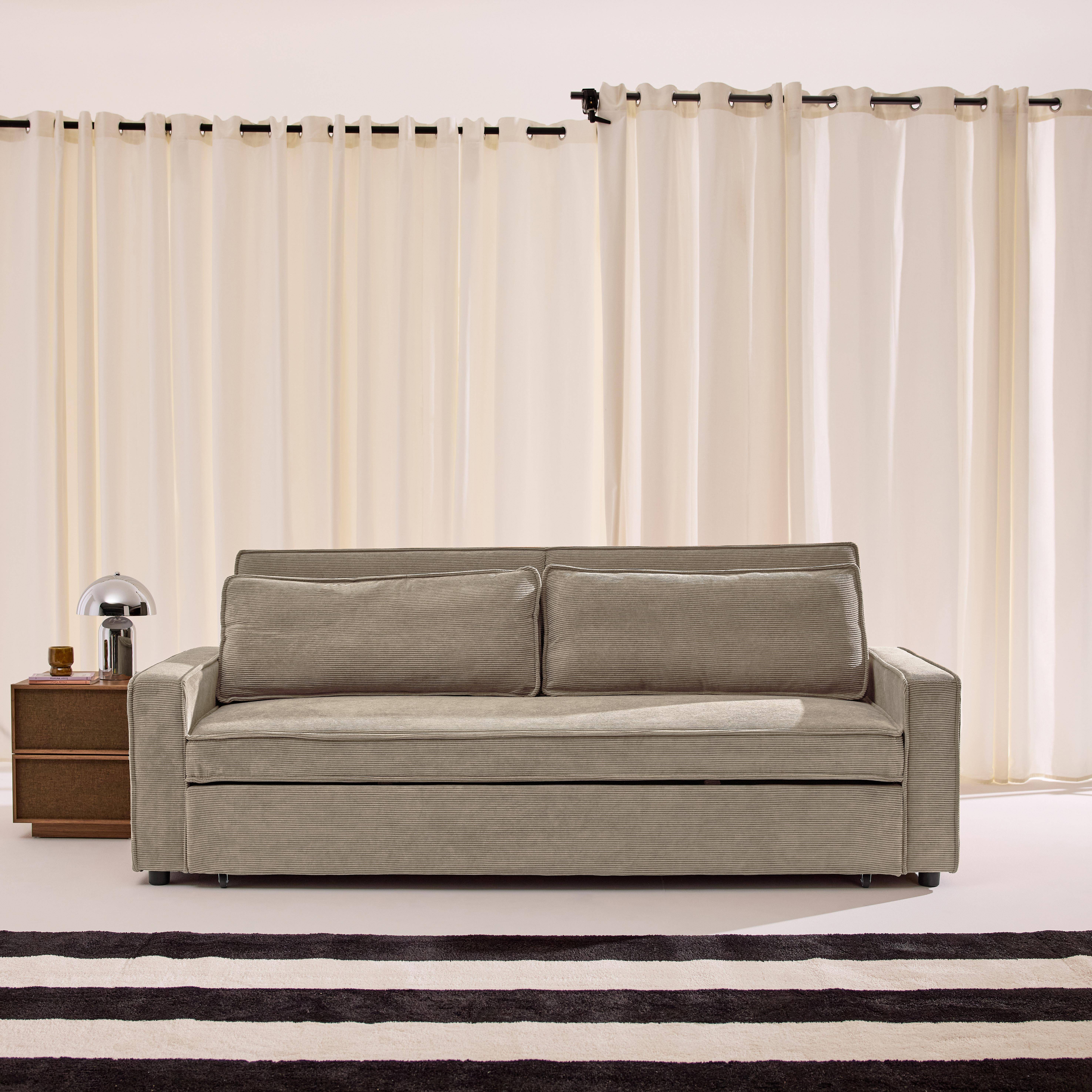 3-Sitzer Schlafsofa mit Cordbezug beige - Chill Photo1