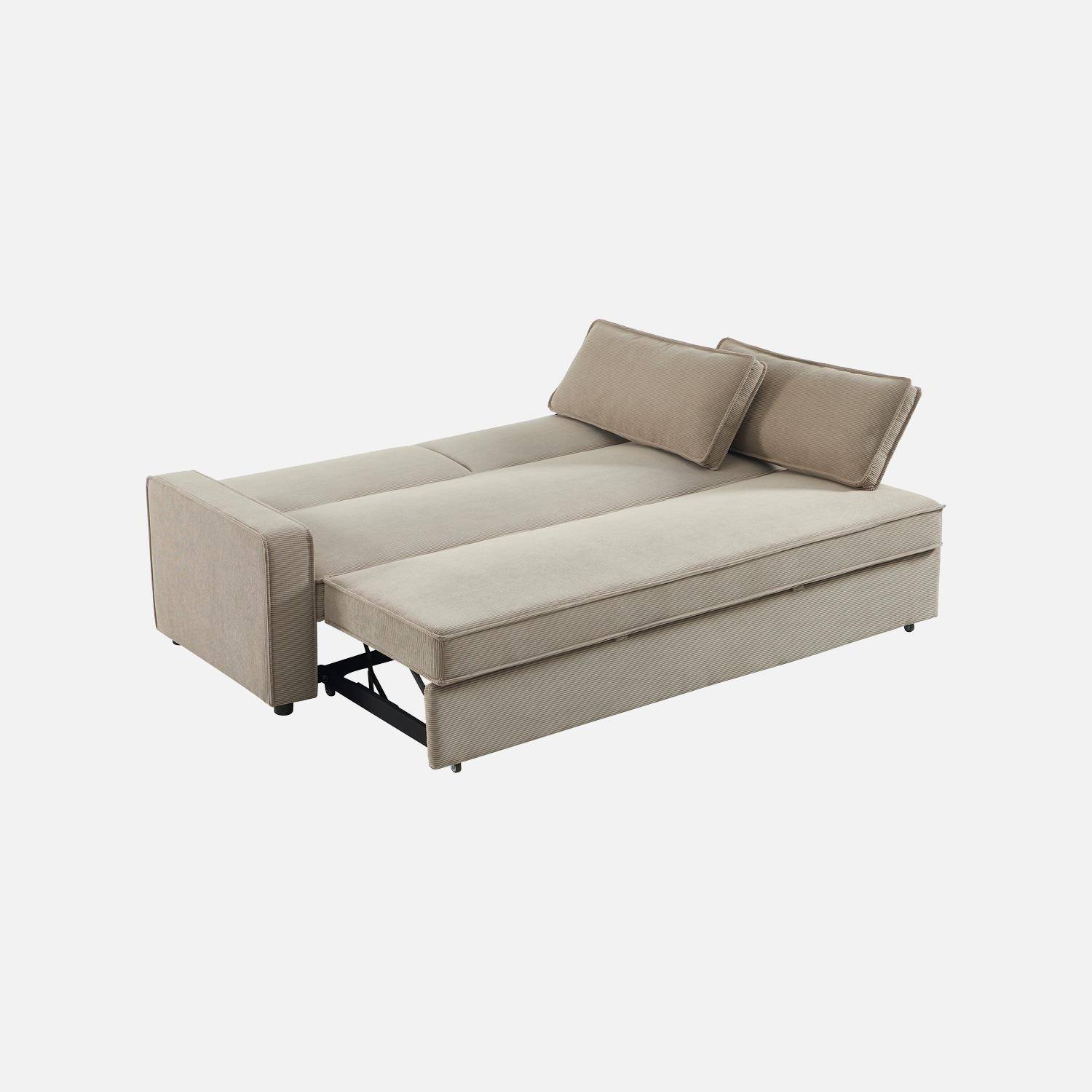 Canapé convertible 3 places velours côtelé beige - Chill,sweeek,Photo5
