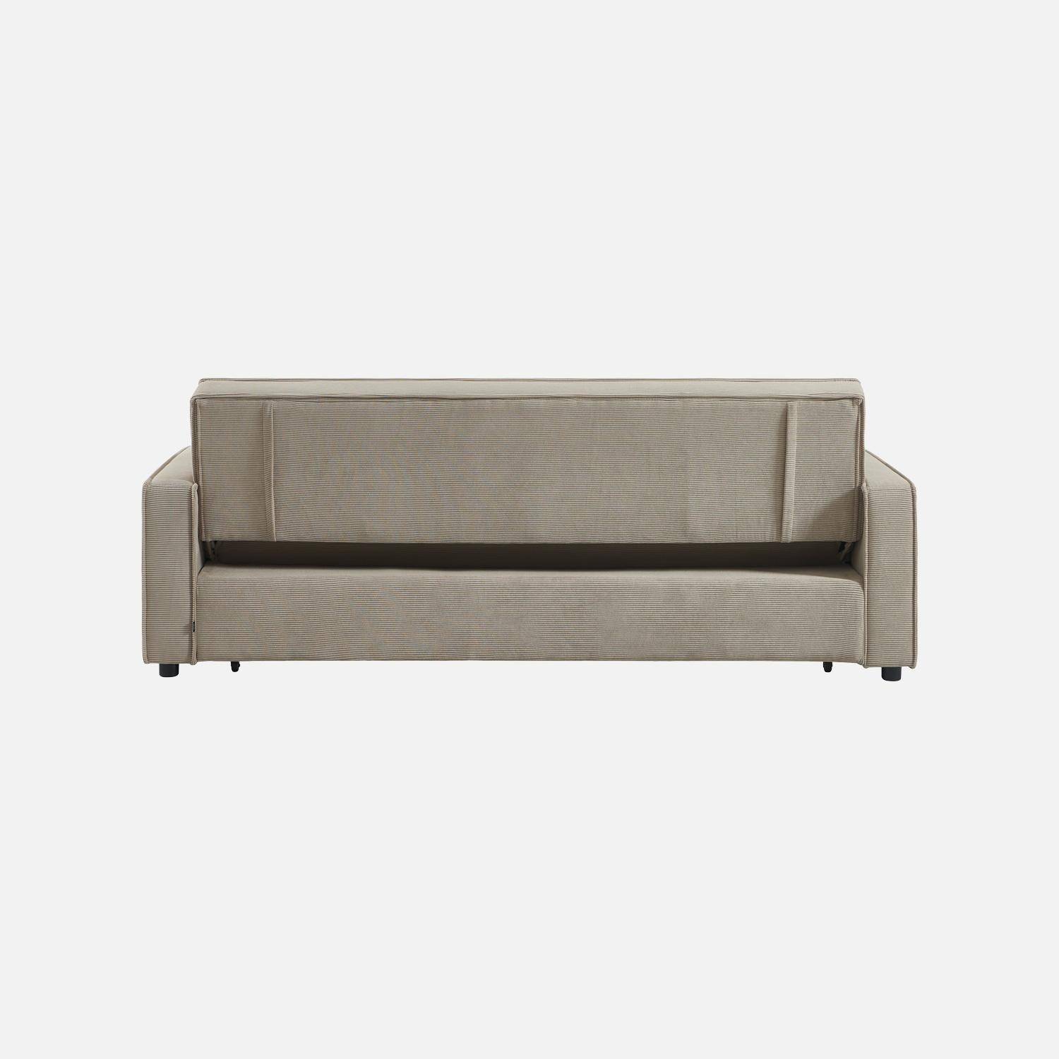 Canapé convertible 3 places velours côtelé beige - Chill,sweeek,Photo7