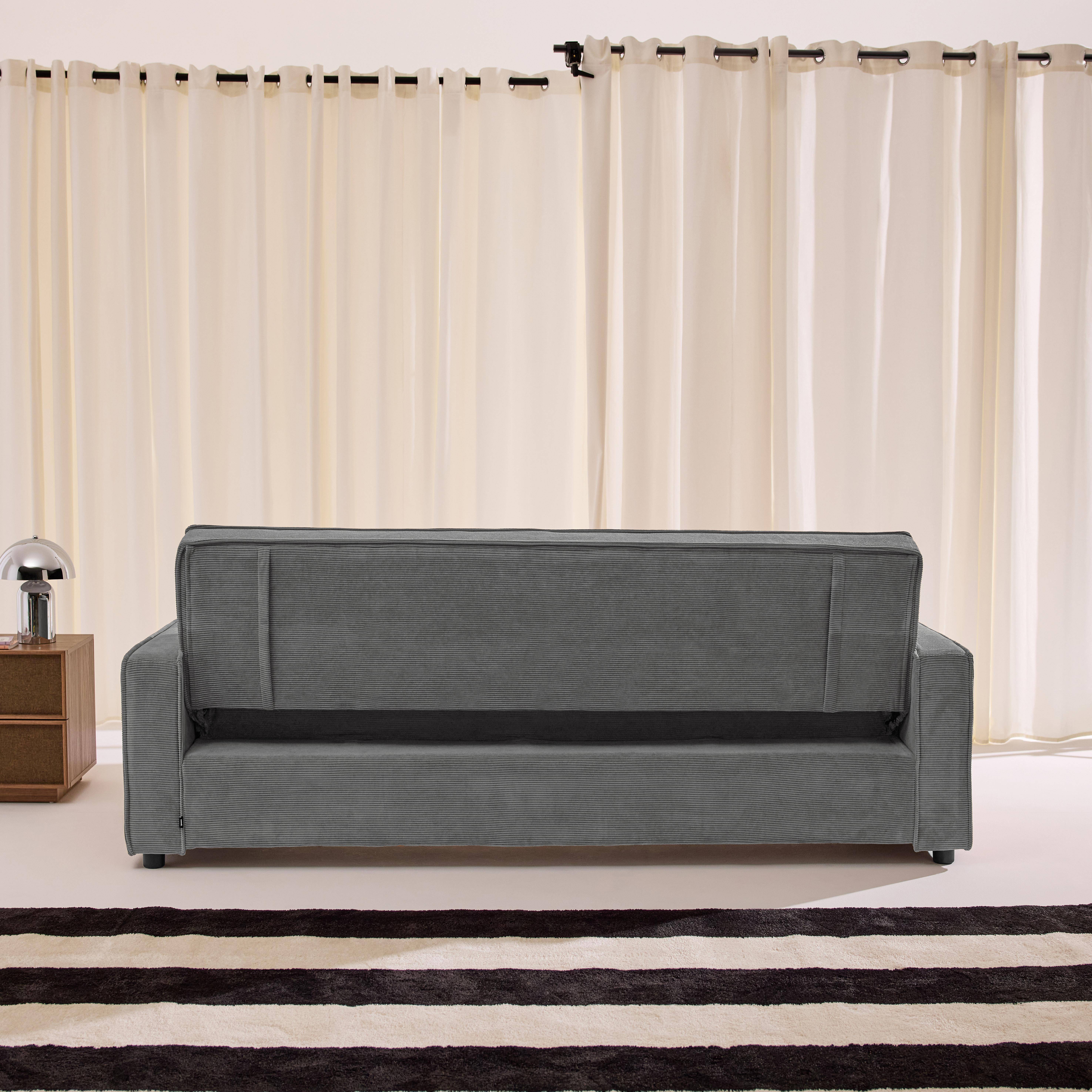 3-Sitzer Schlafsofa mit Cordbezug grau - Chill Photo7
