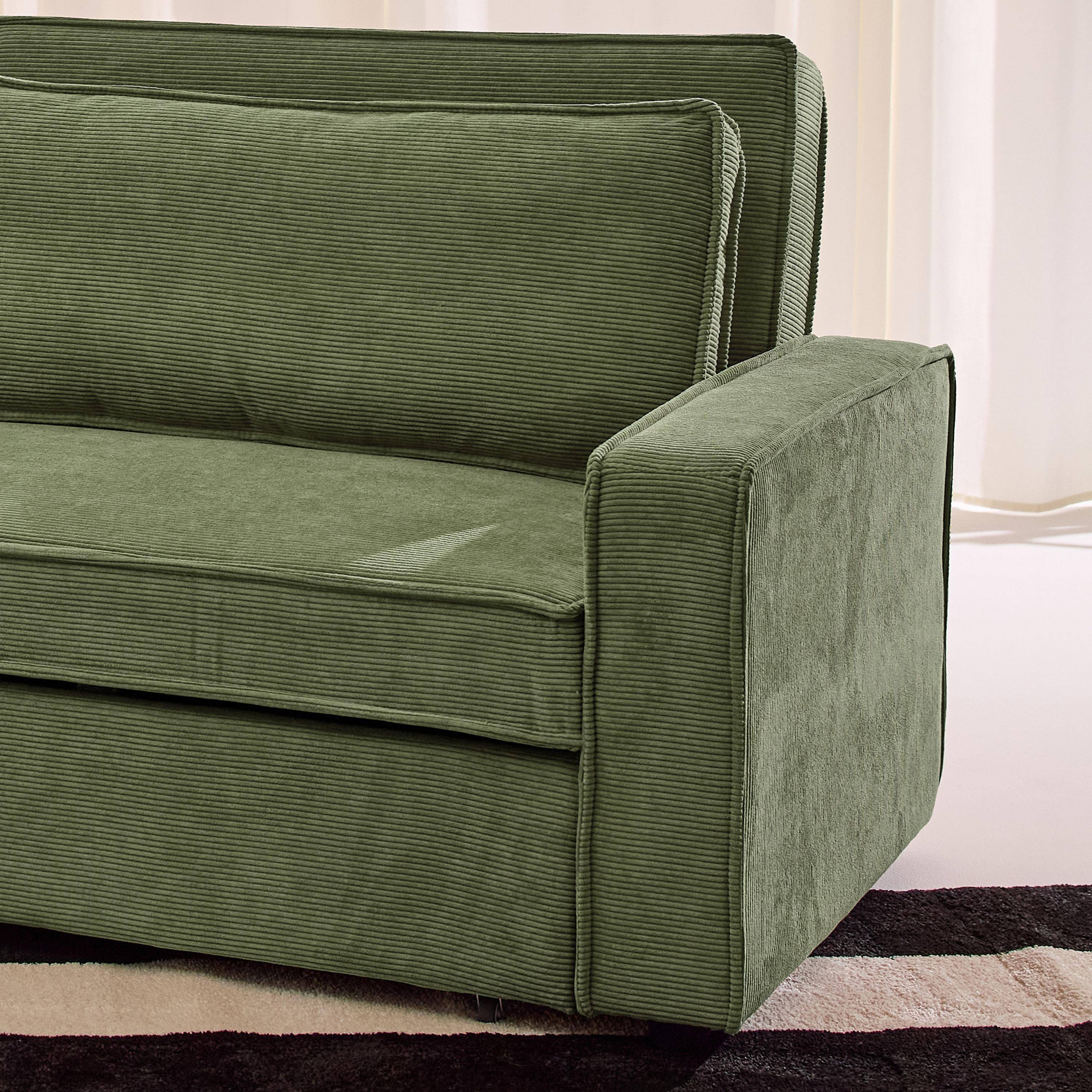 3-Sitzer Schlafsofa mit Cordbezug khaki - Chill Photo5