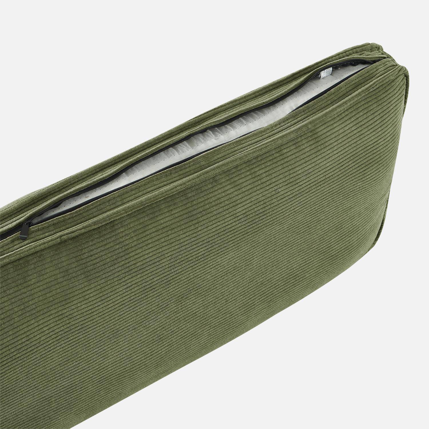 Divano letto in velluto a coste,  3 posti, Chill velluto a coste, Verde kaki, 226x90x88 cm,sweeek,Photo10