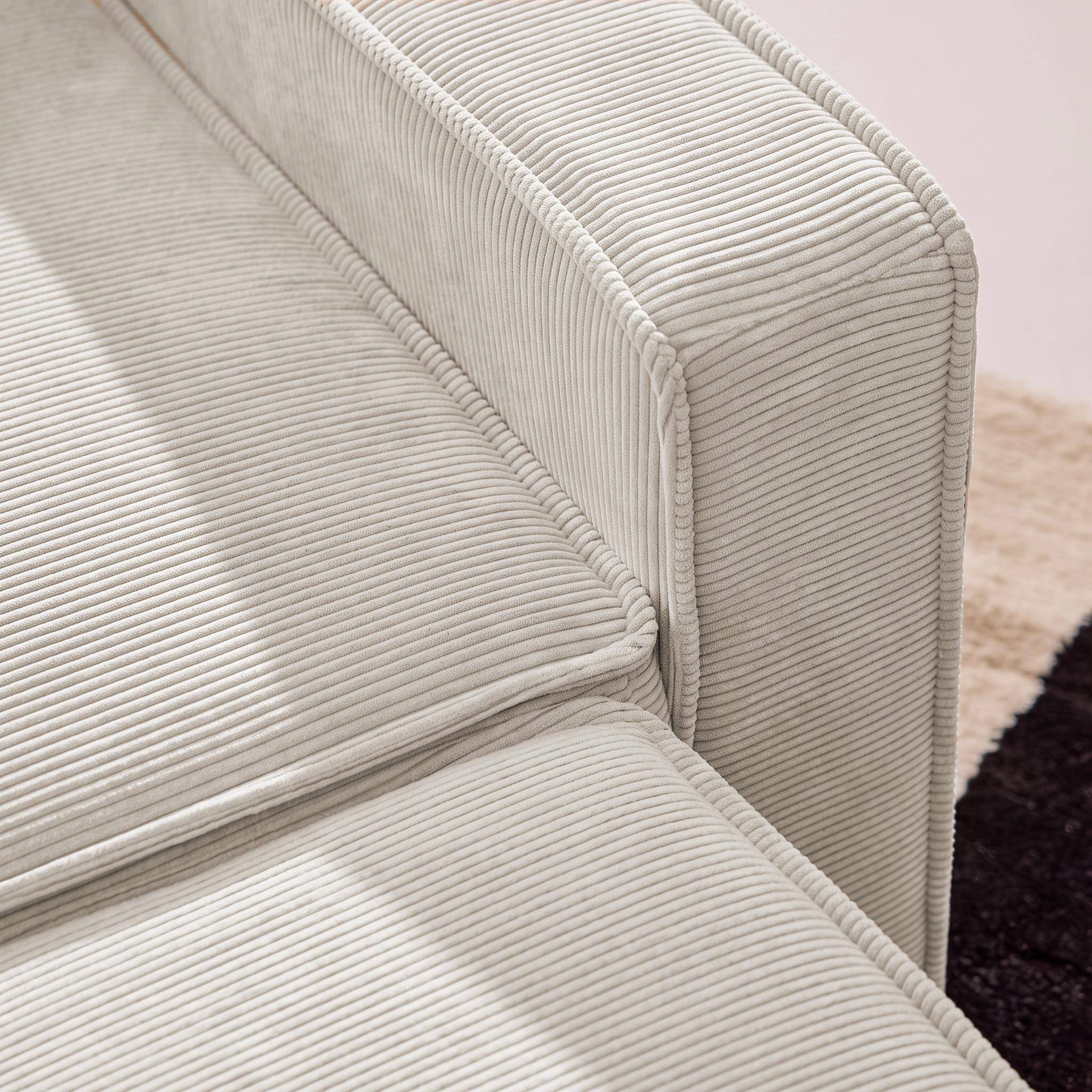 3-Sitzer Schlafsofa mit Cordbezug cremefarben - Chill Photo6