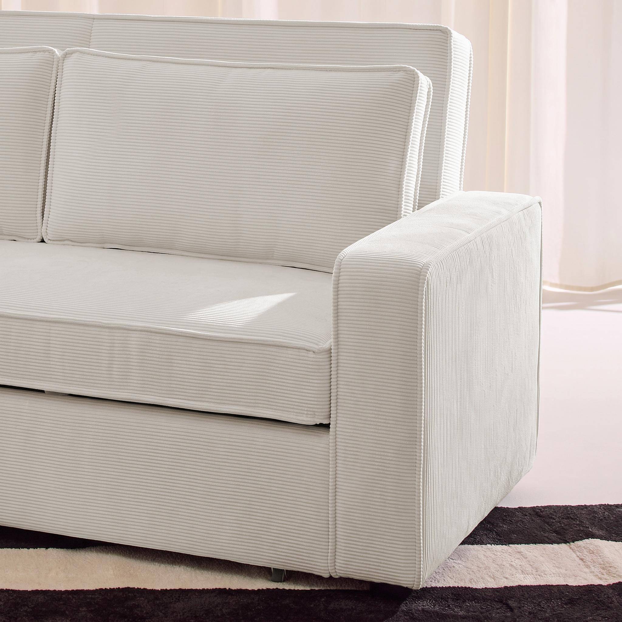 3-Sitzer Schlafsofa mit Cordbezug cremefarben - Chill,sweeek,Photo5