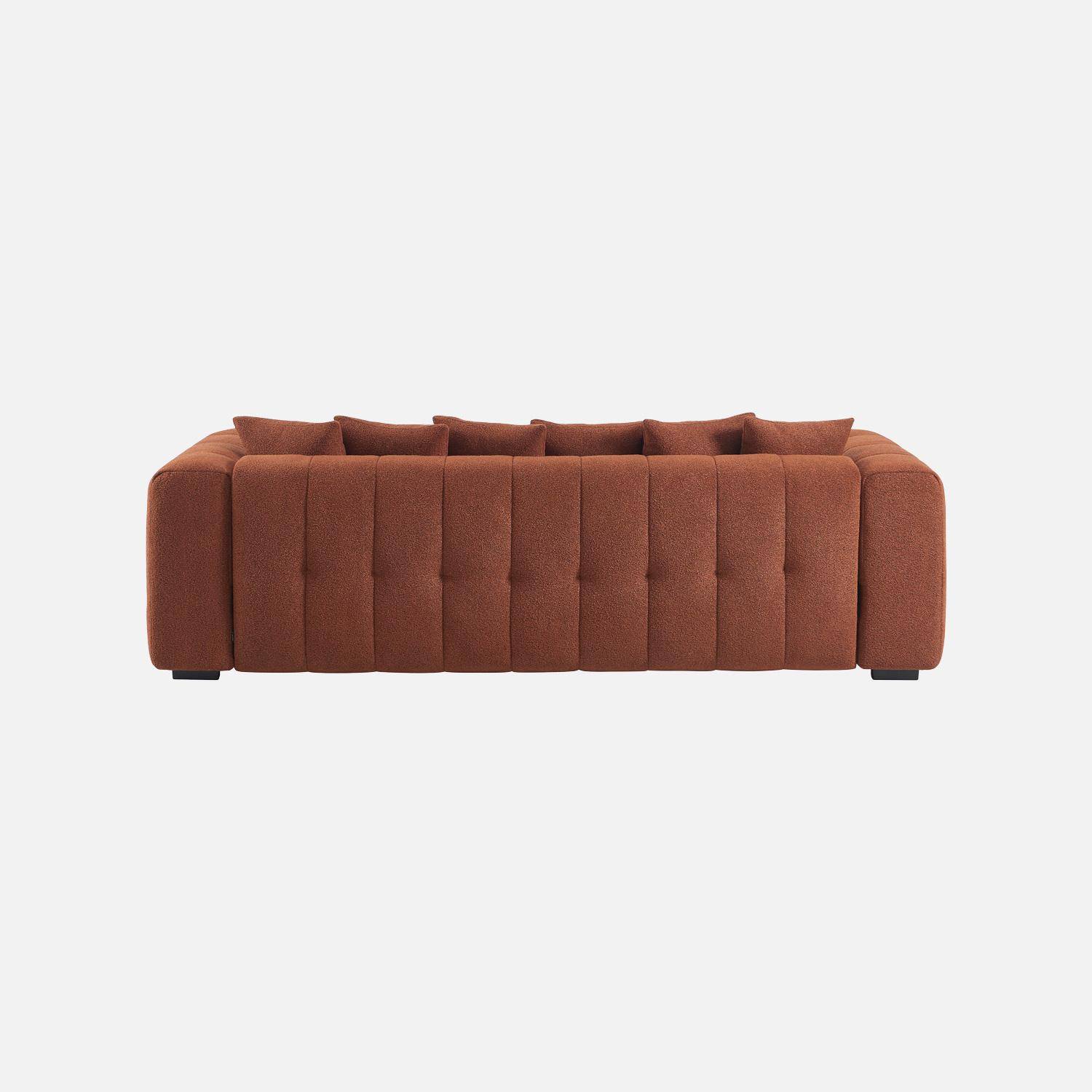 Canapé convertible 3 places bouclette texturée avec coffre terracotta - Leon,sweeek,Photo5