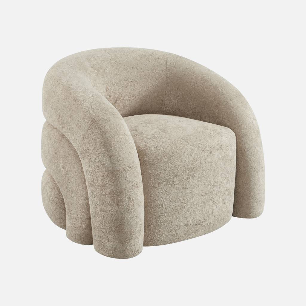 Poltrona organica in tessuto, Beige
