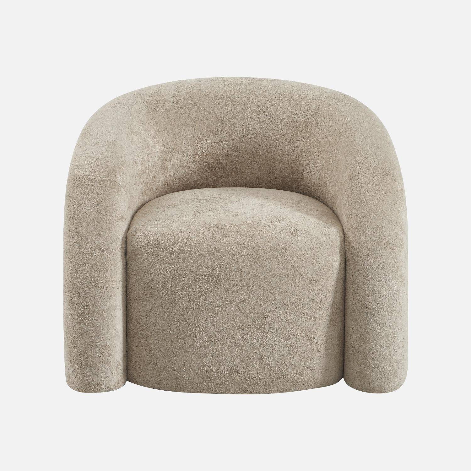 Poltrona organica in tessuto Beige - 86x75x70 cm Photo2