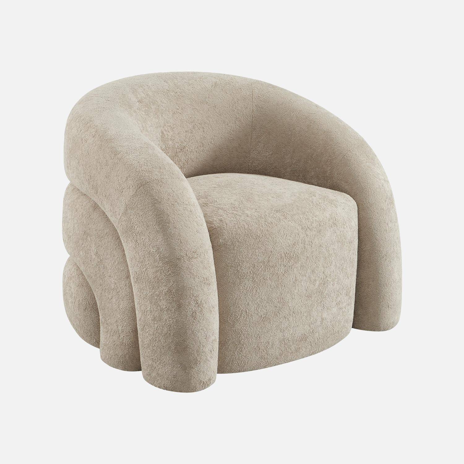 Fauteuil van stof 1-zits organisch beige - Renbo,sweeek,Photo2
