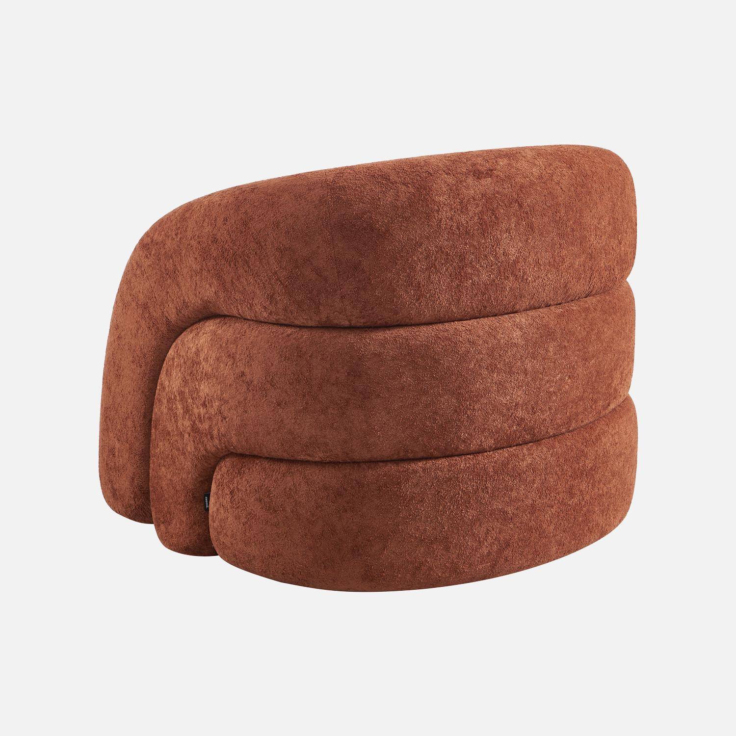 Fauteuil van stof 1-zits organisch terracotta - Renbo,sweeek,Photo4