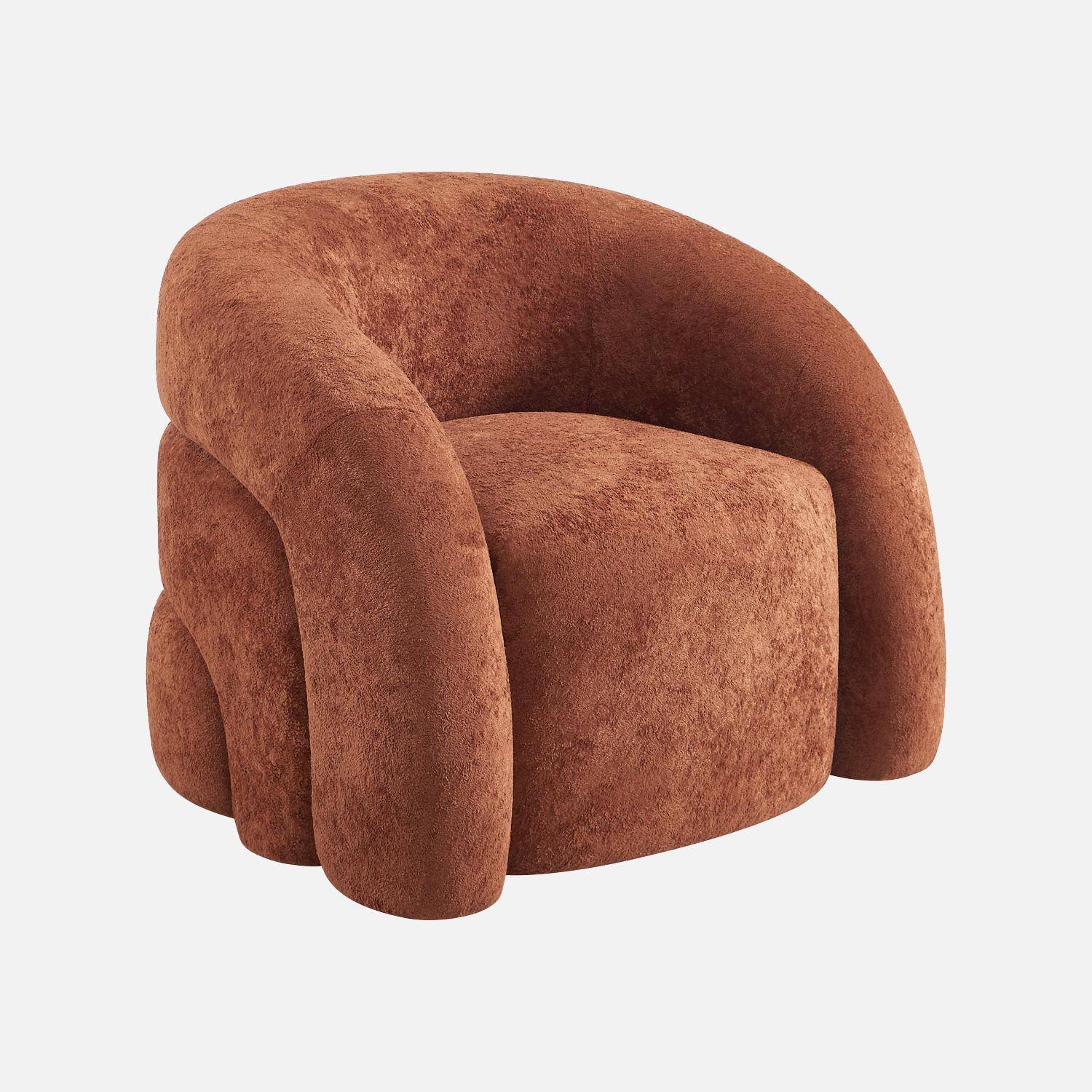 Fauteuil van stof 1-zits organisch terracotta - Renbo,sweeek,Photo2