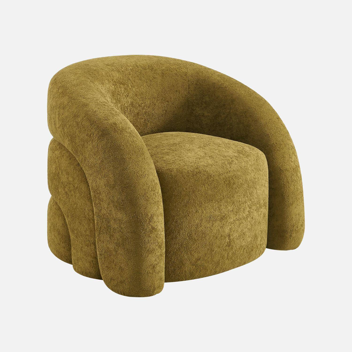 Fauteuil van stof 1-zits organisch olijfgroen - Renbo,sweeek,Photo2