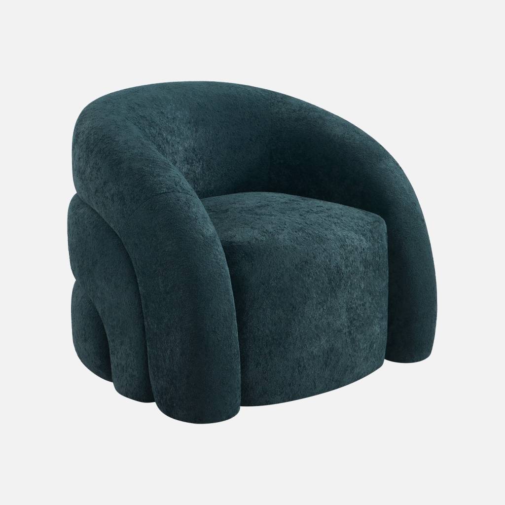 Fauteuil organique tissu 1 place bleu foncé