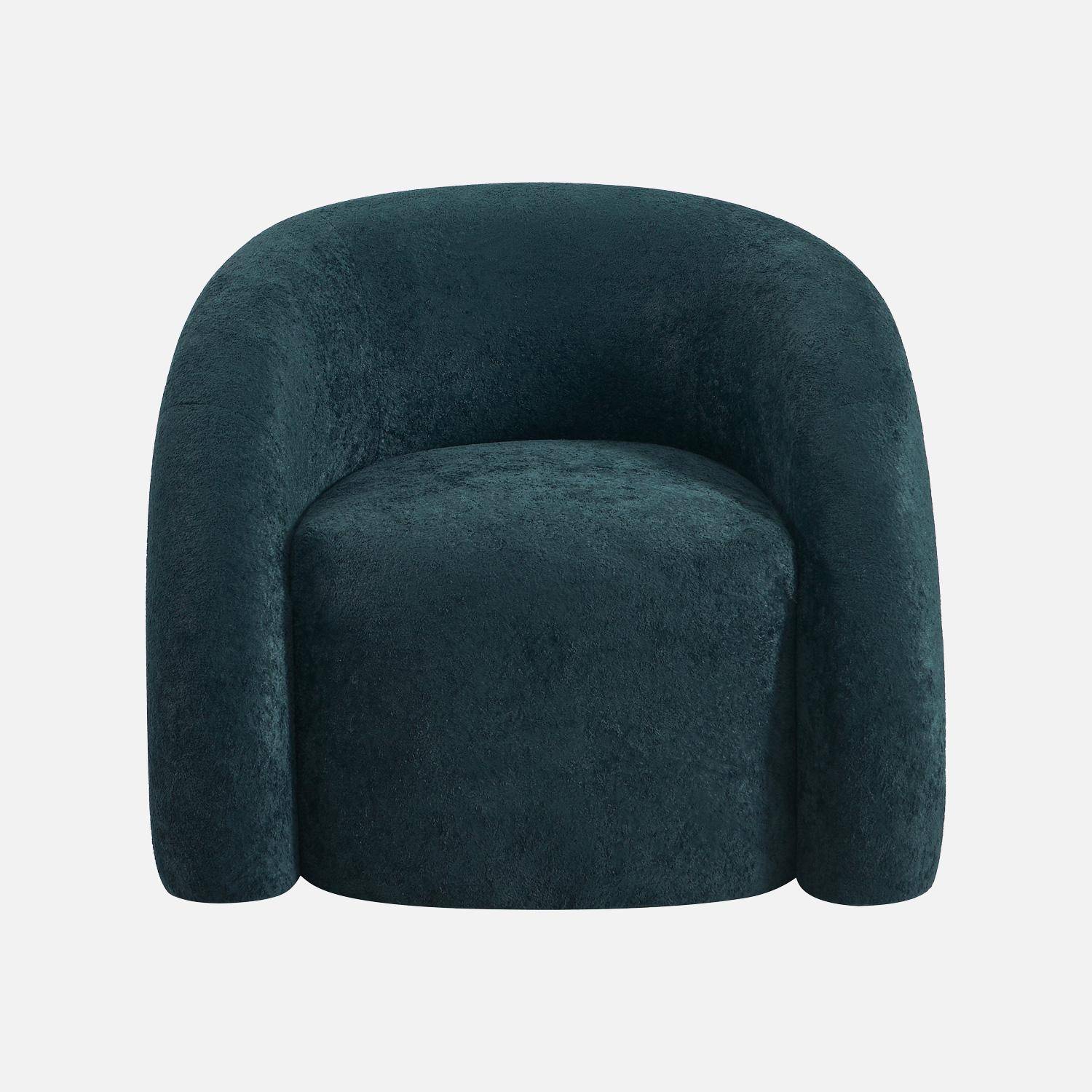 Fauteuil organique tissu 1 place bleu foncé - Renbo Photo2