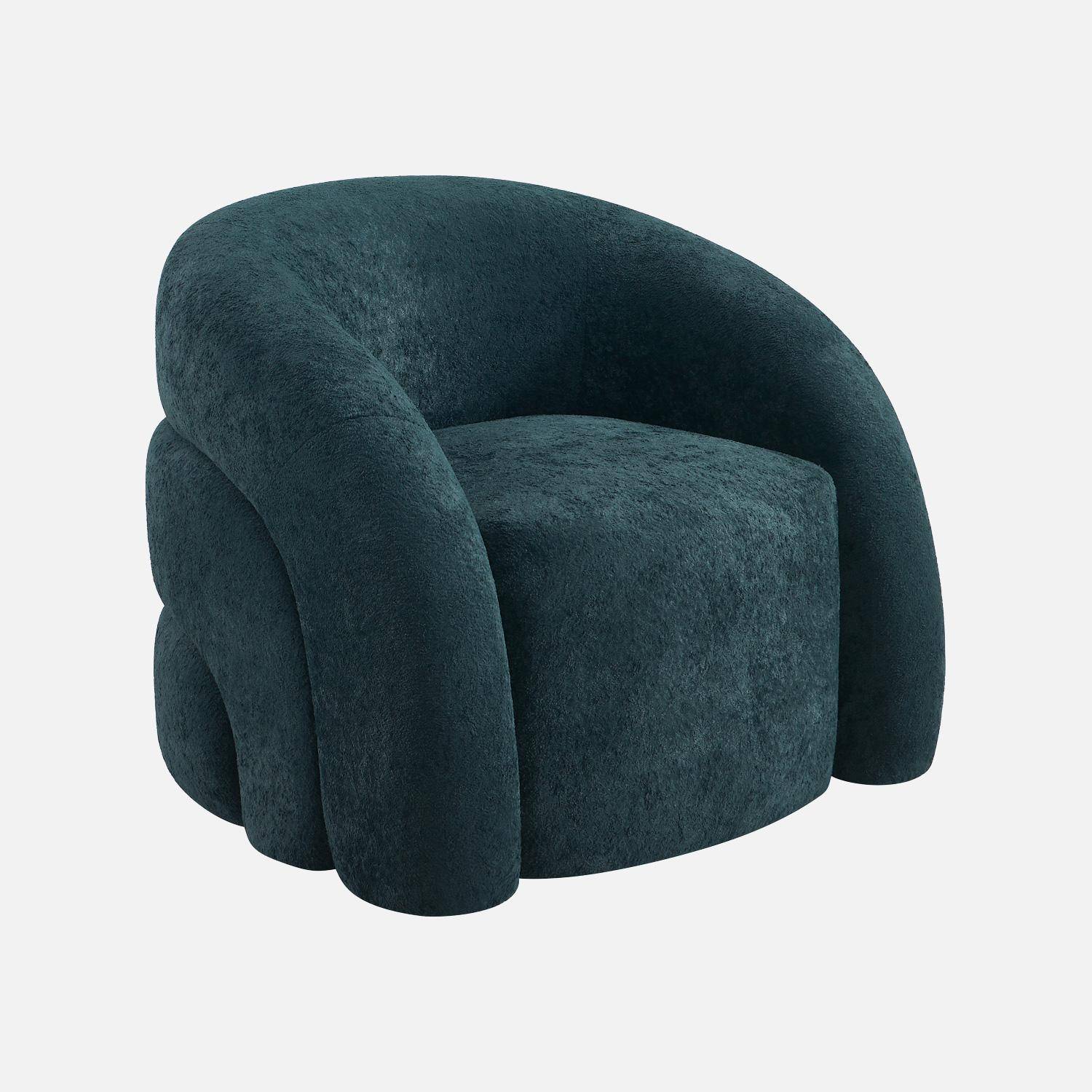 Fauteuil van stof 1-zits organisch donkerblauw - Renbo,sweeek,Photo2
